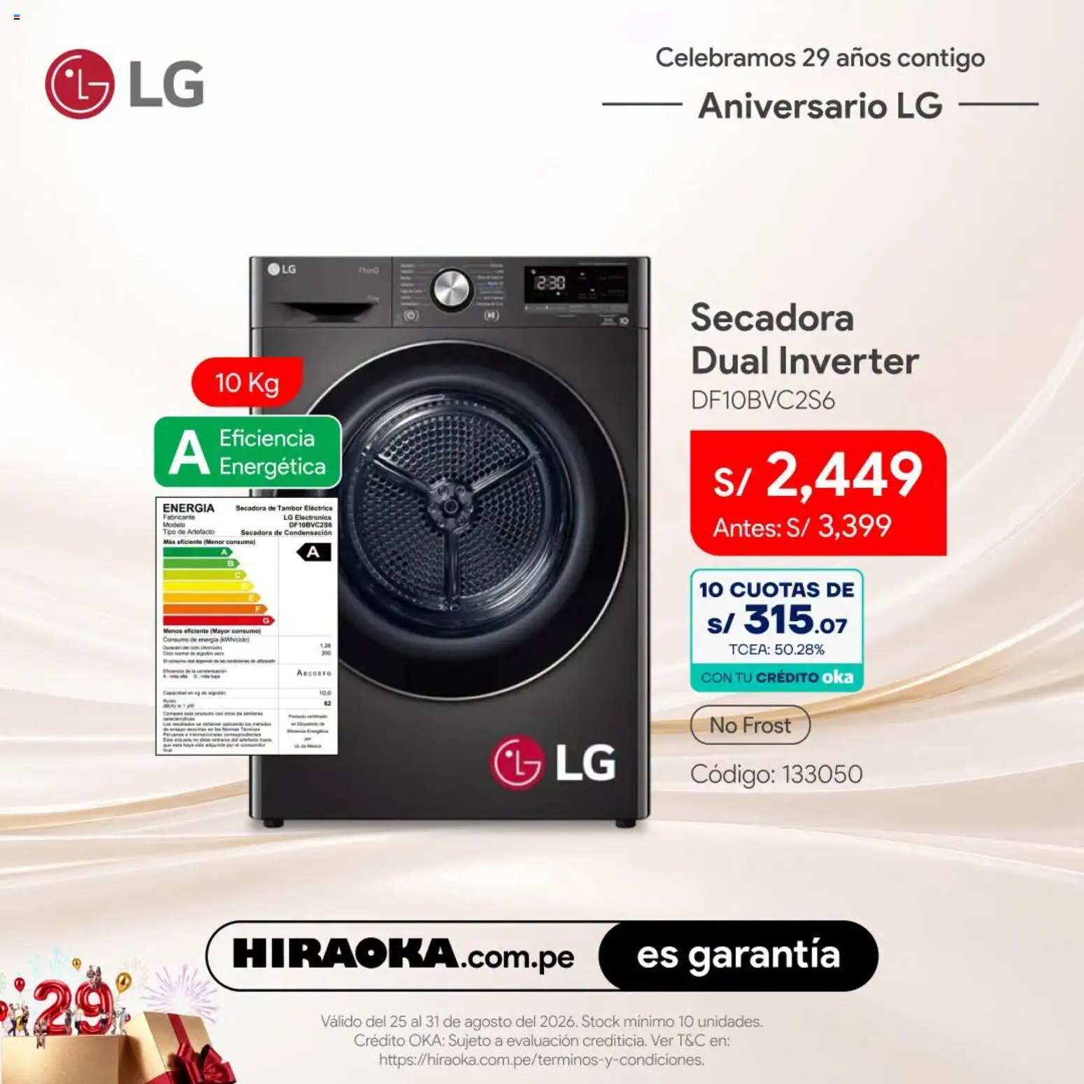 Catálogo Hiraoka válido desde 25/08/2026 | Página: 4 | Productos: Algodón, Secadora