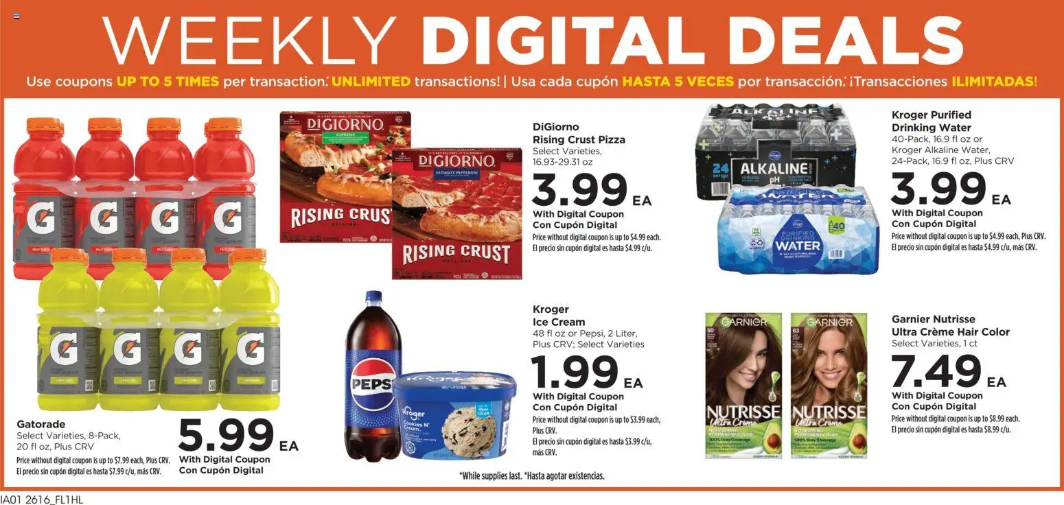 Food 4 Less Weekly Ad - valid from 20.05.2026 | Page: 2 | Products: Pizza, Cream, Cookies, Water