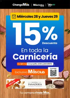 Vista previa Changomas - 15 % En toda la Carnicería válido desde el 28/10/2026