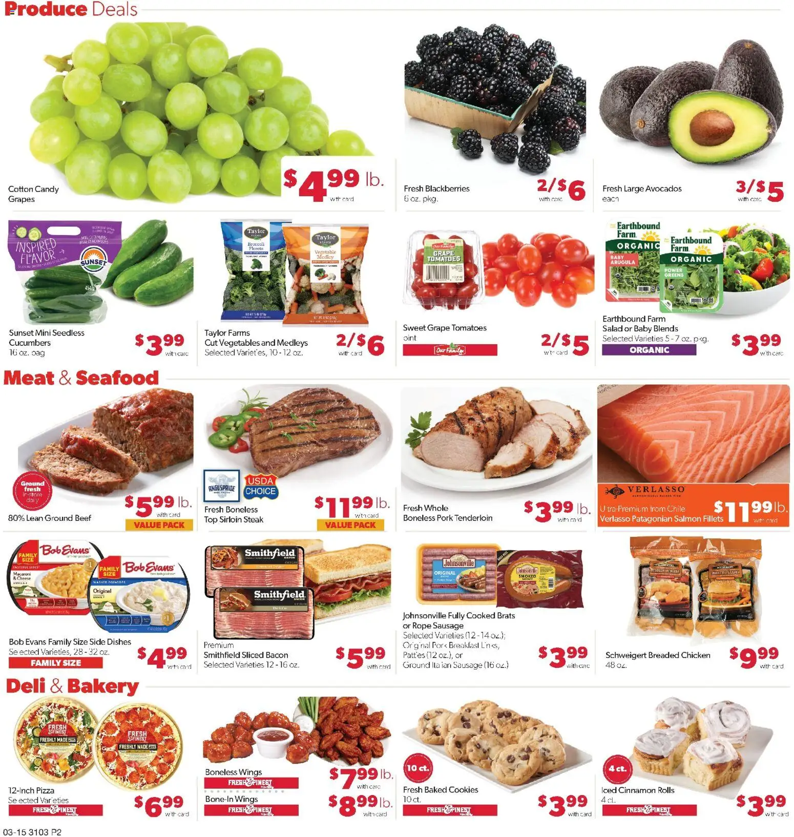 Family Fare Weekly Ad - valid from 15.03.2026 | Page: 2 | Products: Bakery, Cookies, Sausage, Greens