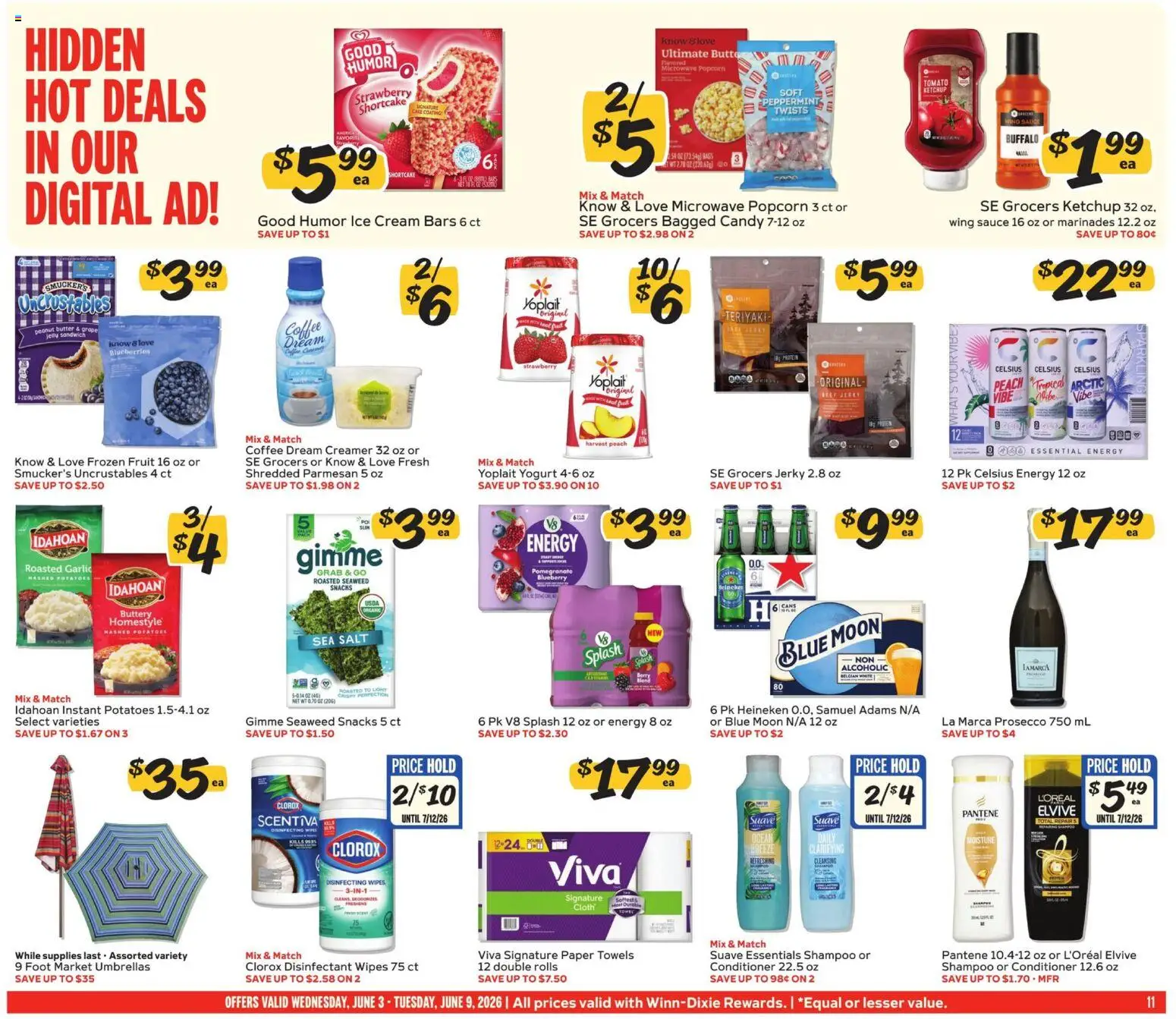 Winn Dixie Weekly Circular - GA - valid from 03.06.2026 | Page: 11 | Products: Conditioner, Butter, Ice cream, Blueberries