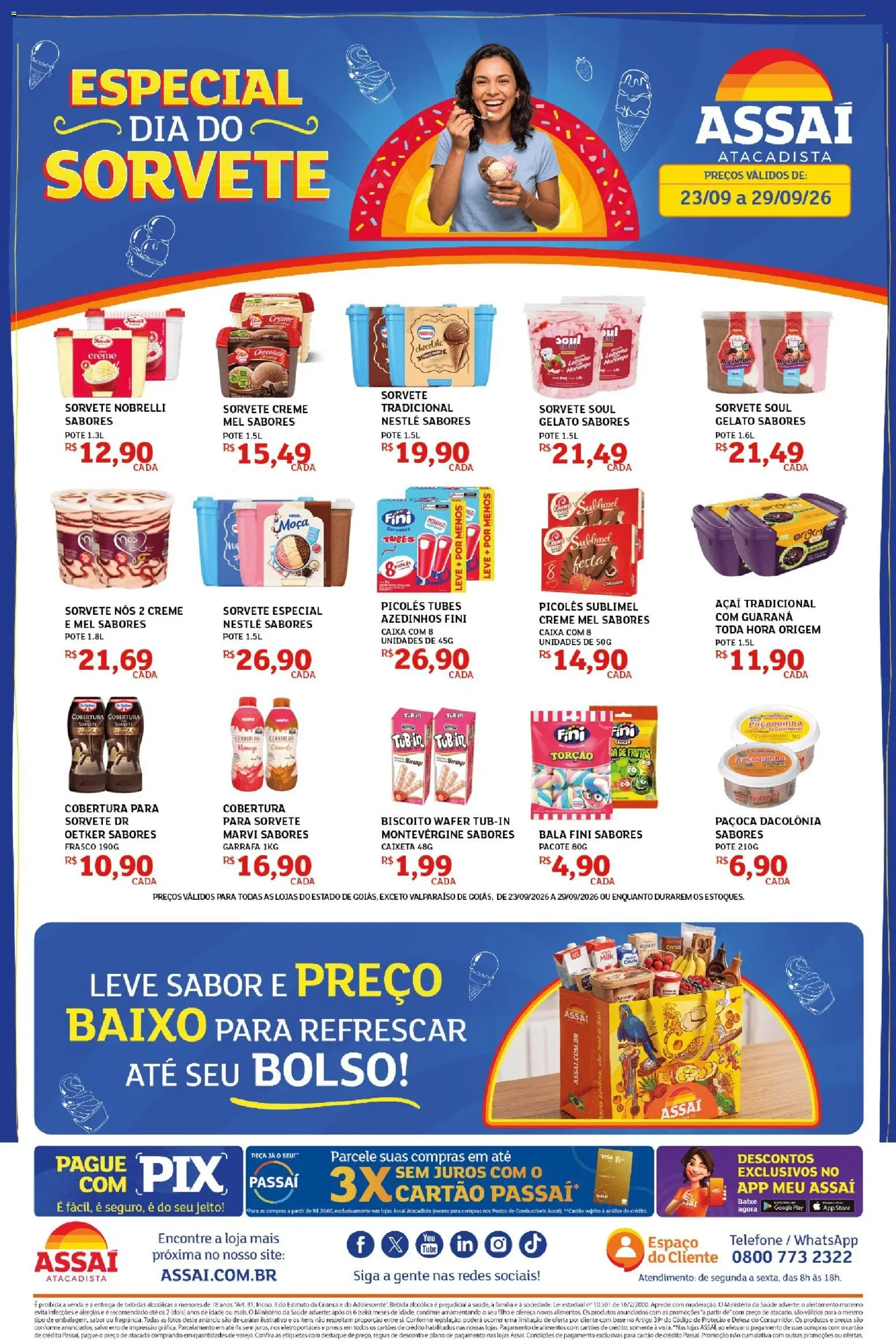 Assaí Atacadista Folheto - válido de 23/09/2026 | Página: 1 | Produtos: Biscoito, Guaraná, Alimentos, Baixo