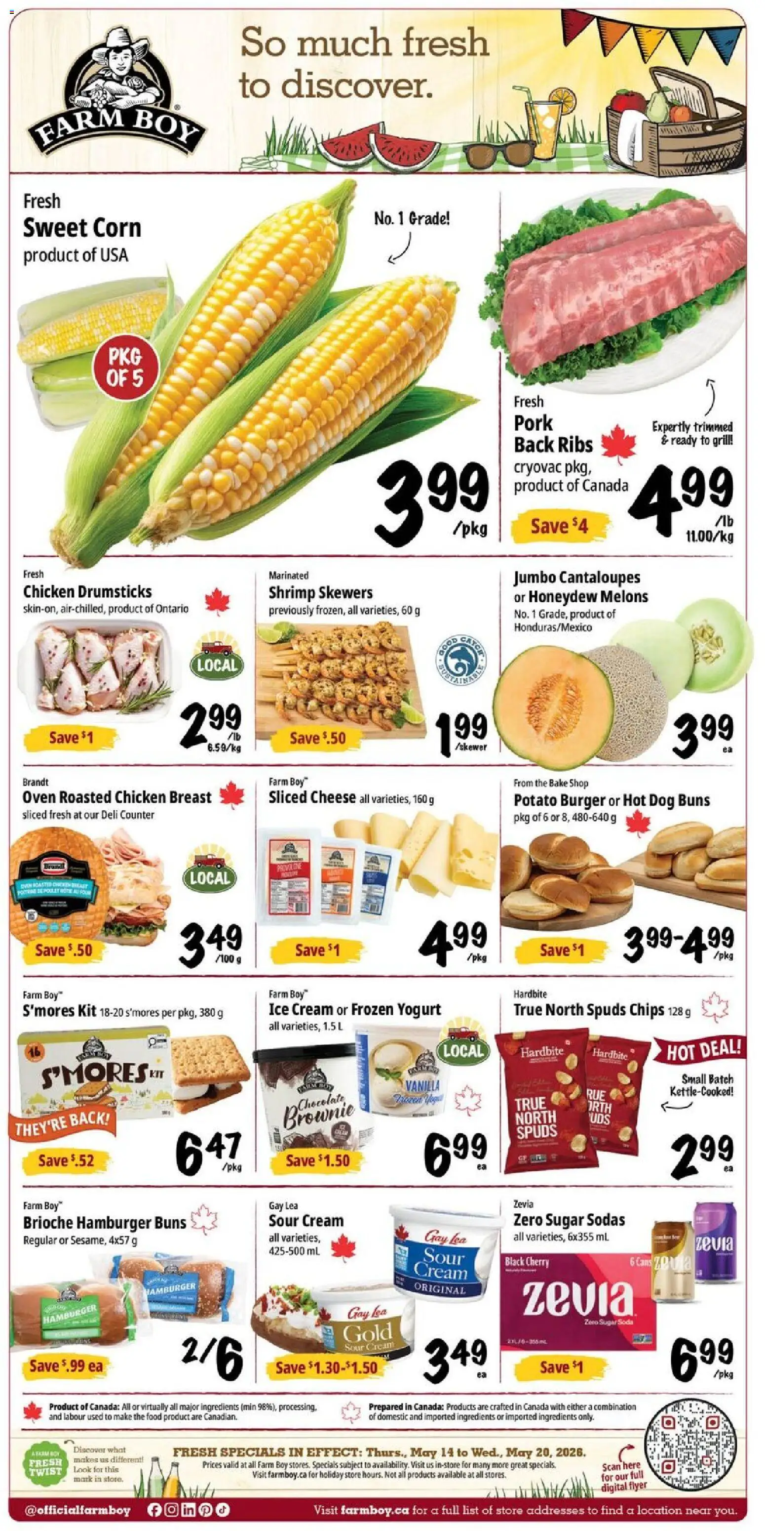 Farm Boy flyer valid from 14.05.2026 | Page: 1 | Products: Chips, Grill, Chicken, Pork