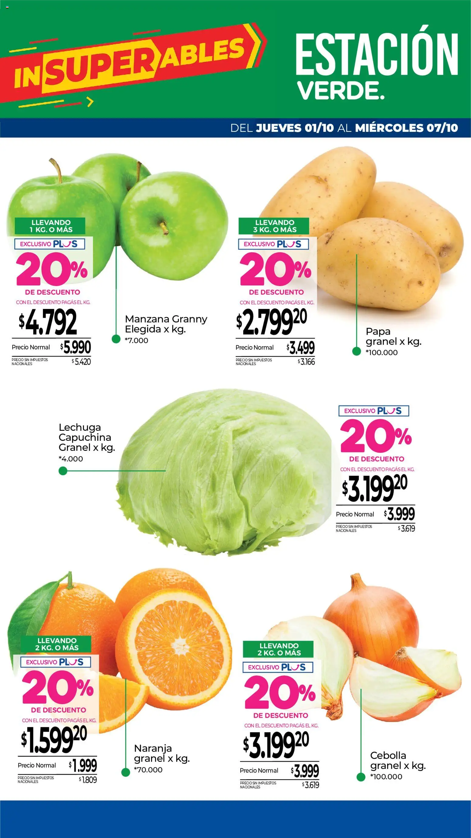 La Anonima - Frescos │ válido desde el 01/10/2026 | Página: 6 | Productos: Cebolla, Papa, Manzana, Lechuga