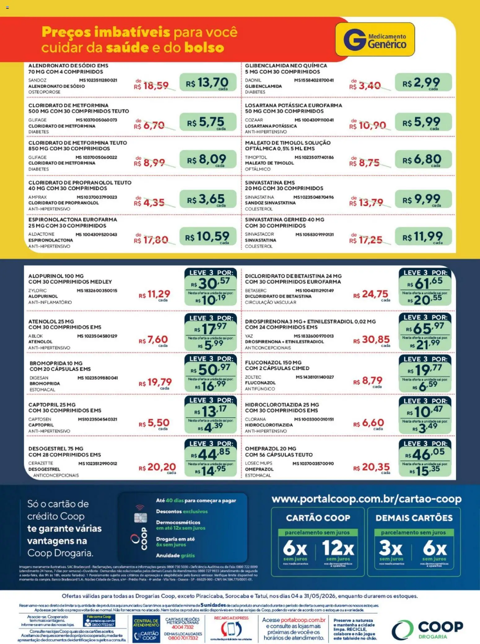 Coop Folheto - válido de 04.05.2026 | Página: 4 | Produtos: Banco, Sal, Anticoncepcionais