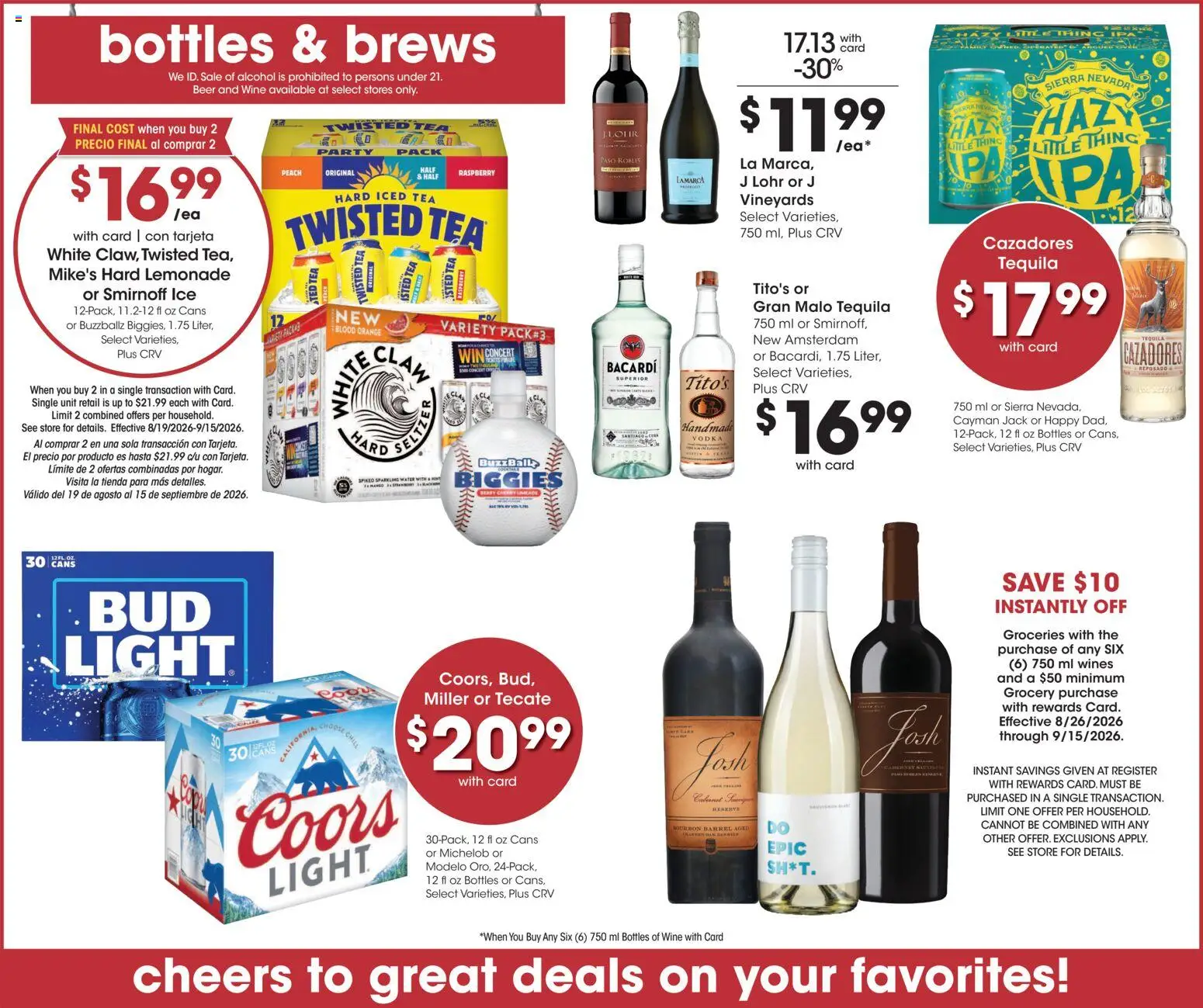 Ralphs Weekly Ad - valid from 09/09/2026 | Page: 13 | Products: Groceries, Wine, Vodka, Water