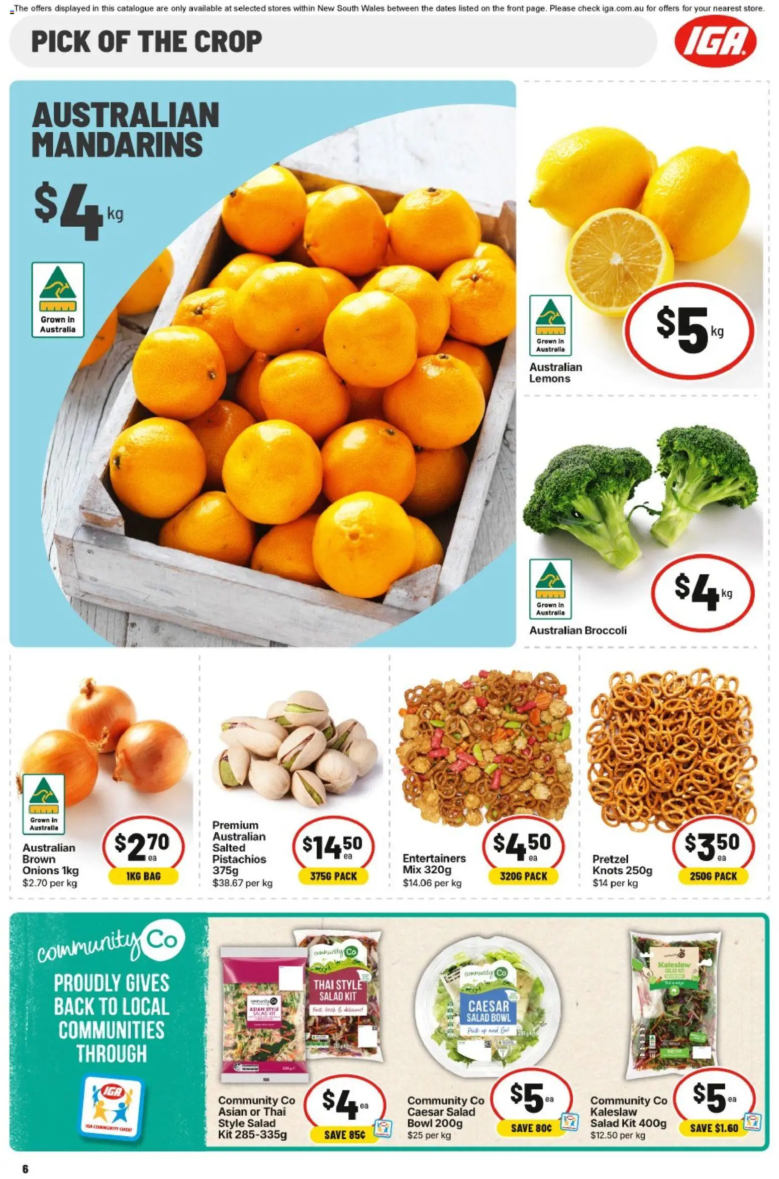 IGA catalogue - valid from 17.06.2026 | Page: 6 | Products: Mandarins, Salad, Onions, Bag