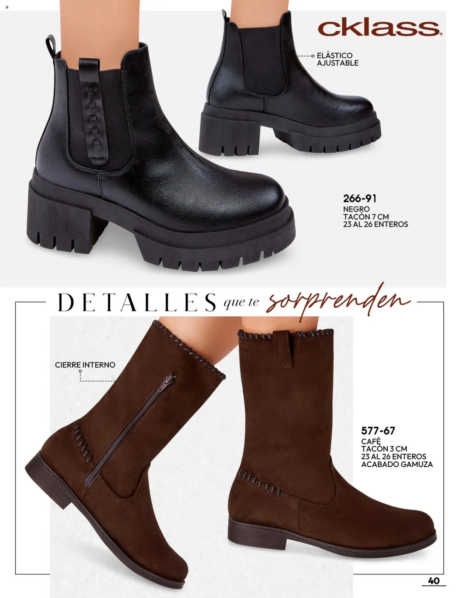 Nuevas ofertas de Cklass válidas en toda la República Mexicana desde el 08/07/2026. ¡Encuentra las mejores ofertas en Cklass catálogo Botas y botines! | Página: 41 | Productos: Café, Gamuza, Té