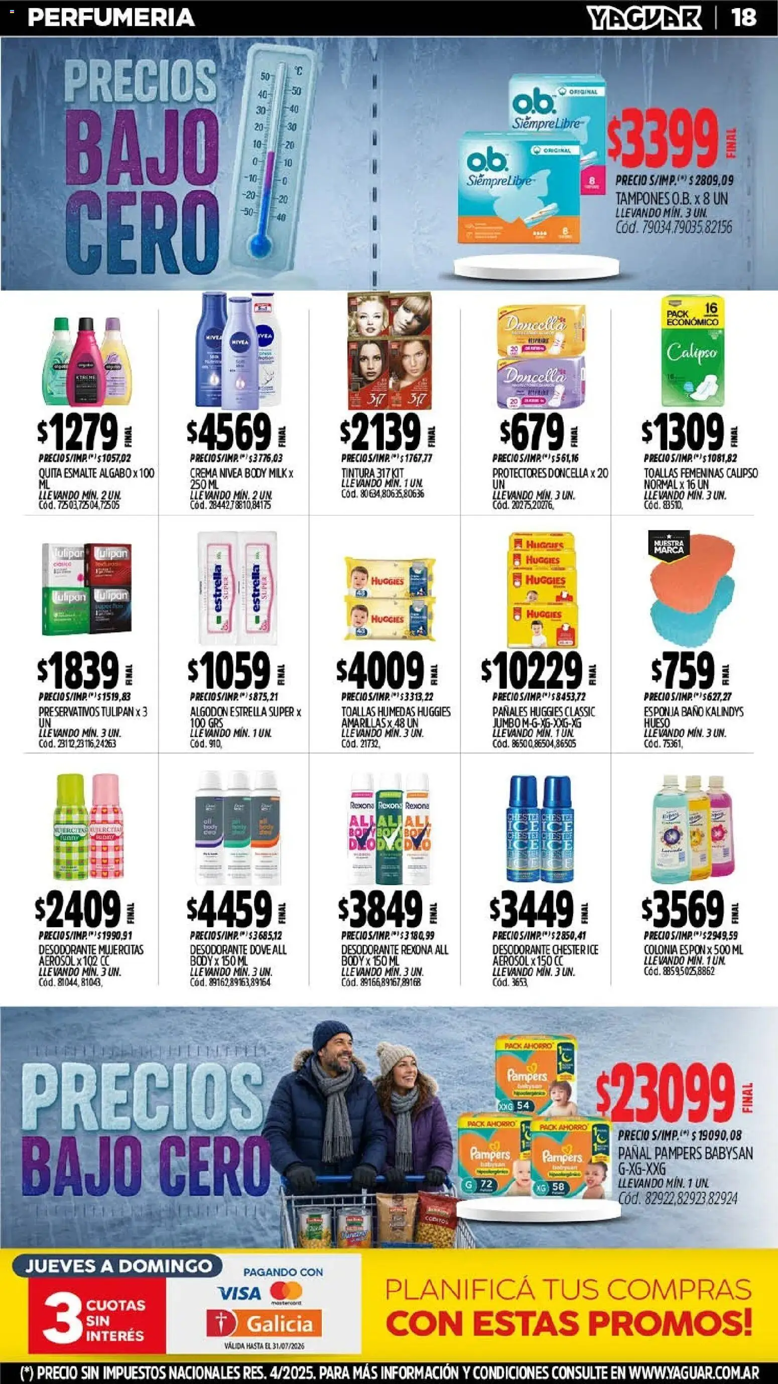 Yaguar - Oferta Semanal Santa Fé │ válido desde el 27/07/2026 | Página: 20 | Productos: Algodón, Body, Baño, Desodorante