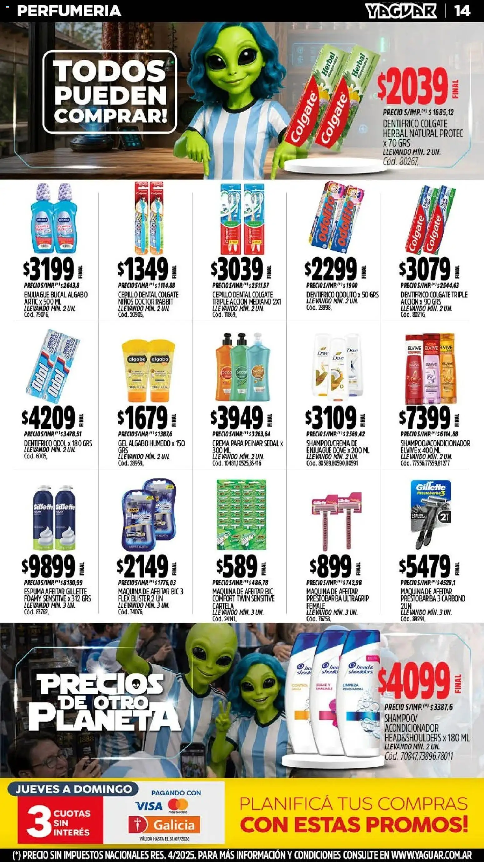 Yaguar - Oferta Semanal Chaco │ válido desde el 06/07/2026 | Página: 15 | Productos: Maquina de afeitar, Cepillo, Acondicionador, Espuma