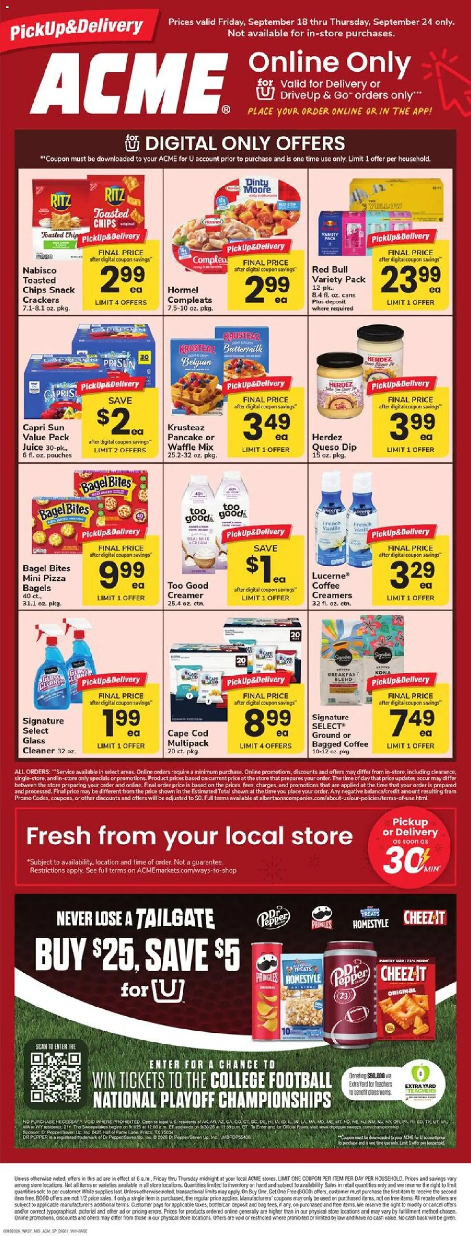 Acme Specialty Publication - valid from 09/18/2026 | Page: 1 | Products: Coffee, Pepper, Red Bull, Bag