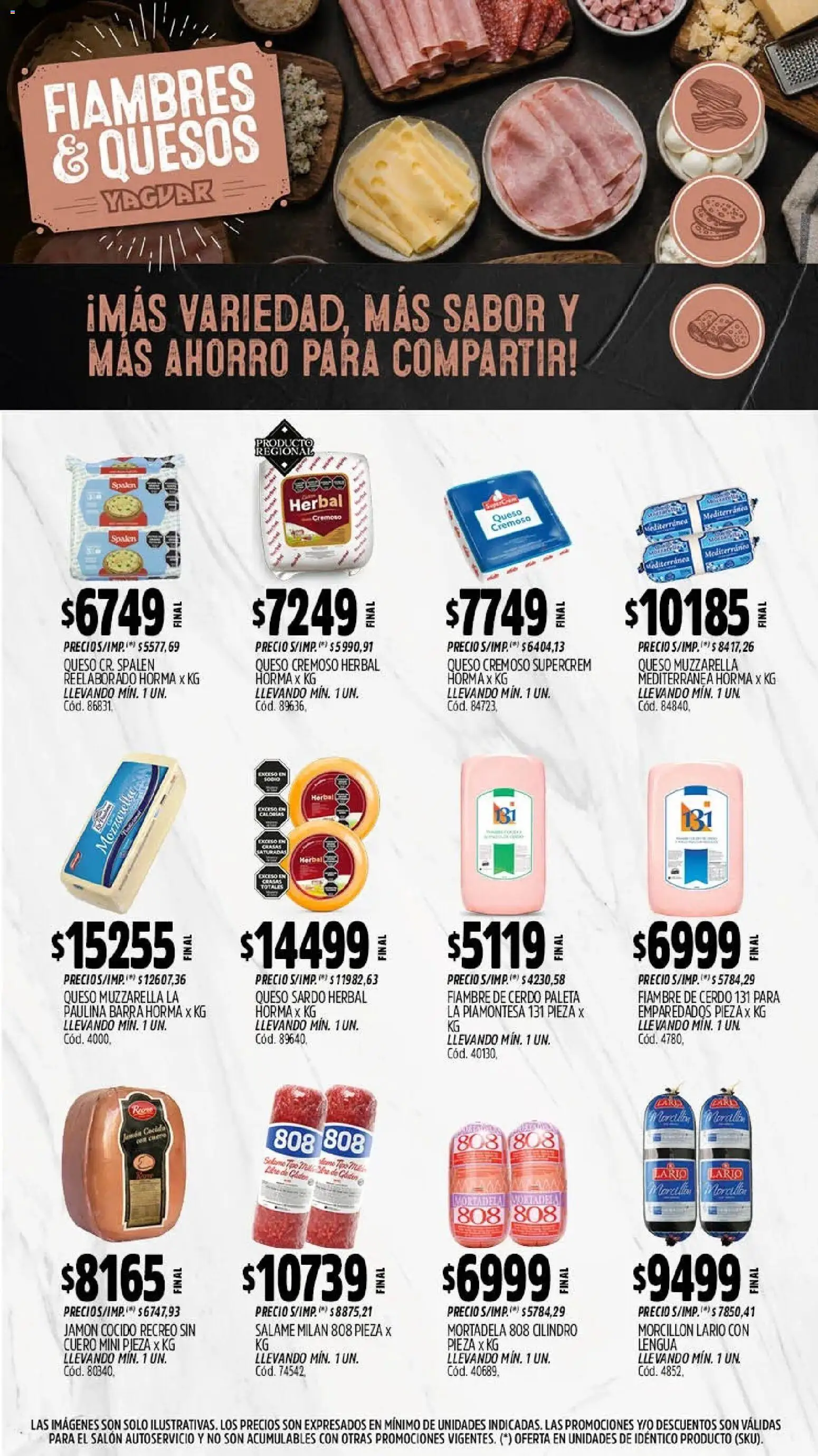 Yaguar - Oferta Semanal Jujuy │ válido desde el 28/09/2026 | Página: 7 | Productos: Jamón cocido, Muzzarella, Paleta, Jamón