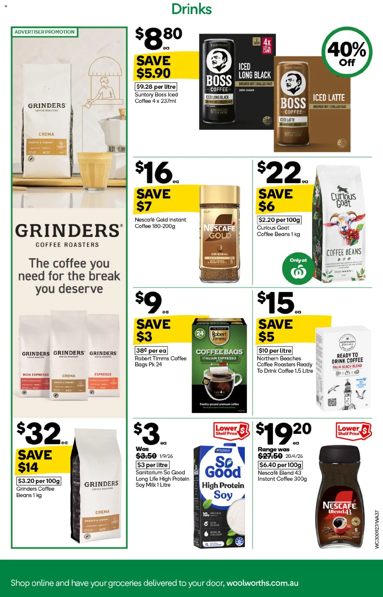 Woolworths catalogue - valid from 30/09/2026 | Page: 35 | Products: Shelf, Drinks, Beans, Instant coffee