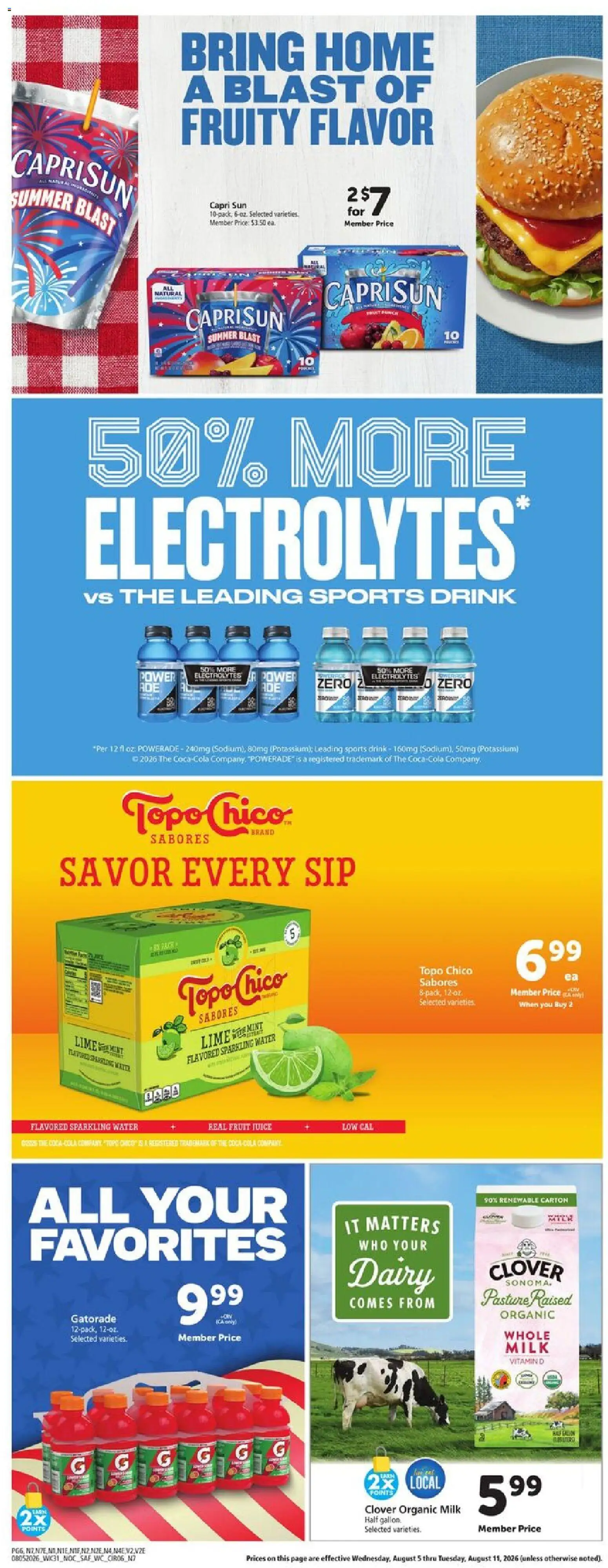 Safeway Weekly Ad - valid from 08/05/2026 | Page: 6 | Products: Milk, Juice, Water, Lime