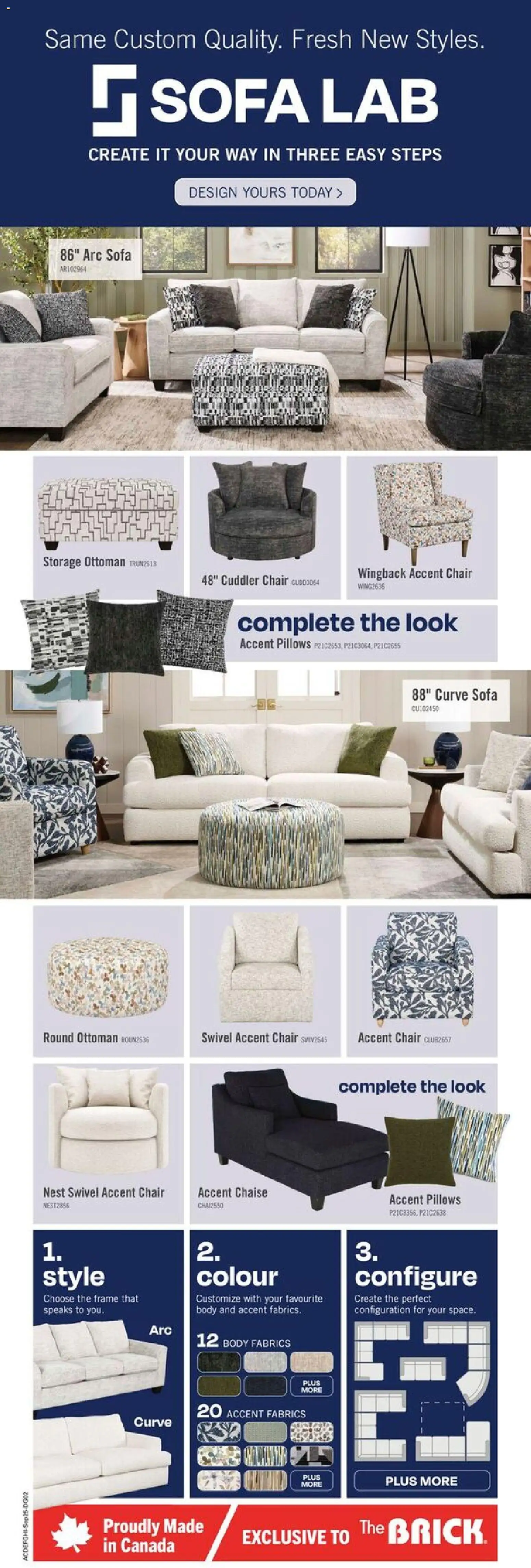 The Brick flyer valid from Sep 25, 2026 | Page: 6 | Products: Sofa, Chair