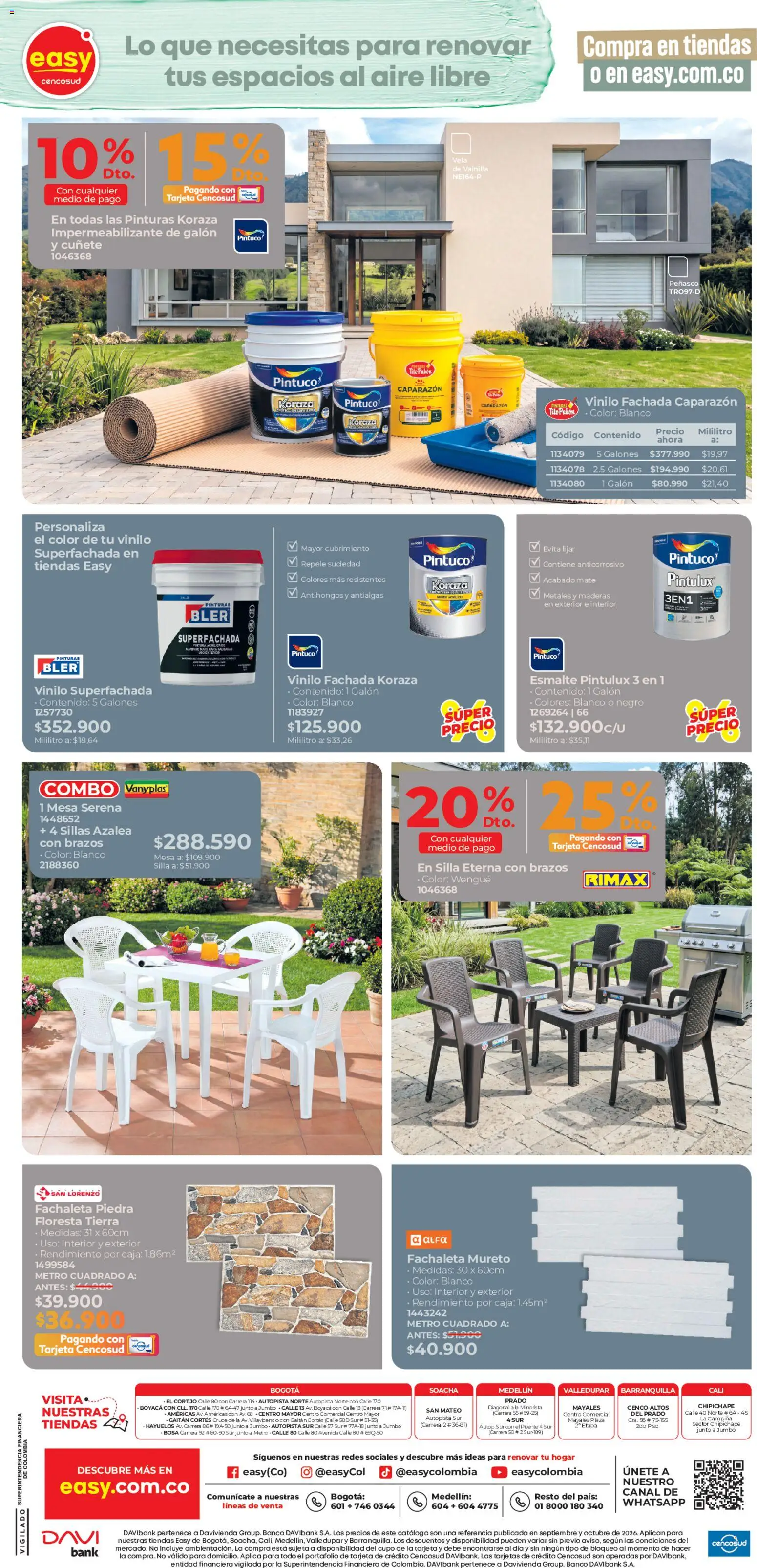 Easy revista - valida desde el 26/09/2026 | Página: 4 | Productos: Banco, Caja, Vainilla, Tierra