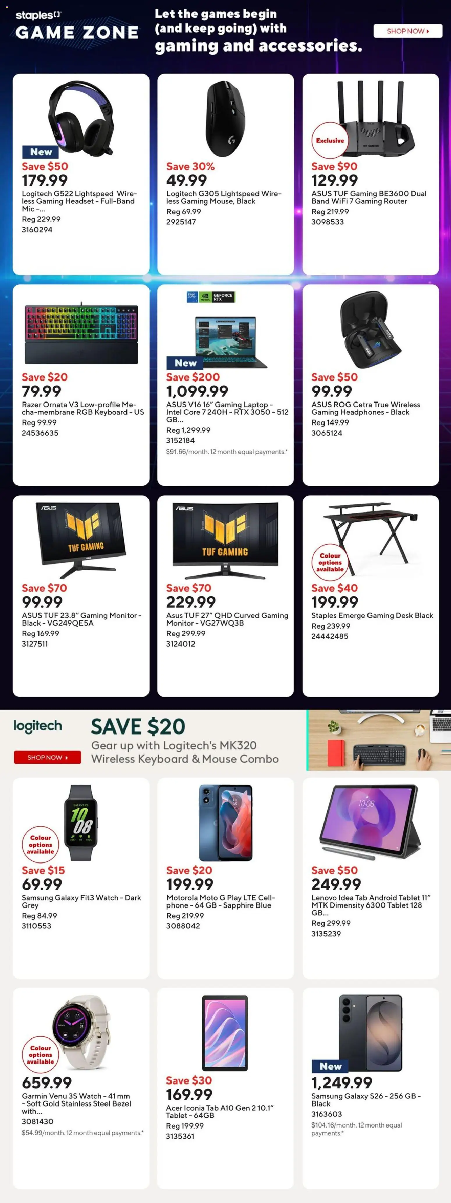 Staples flyer valid from 29.05.2026 | Page: 8 | Products: Phone, Tablet, Mouse, Keyboard