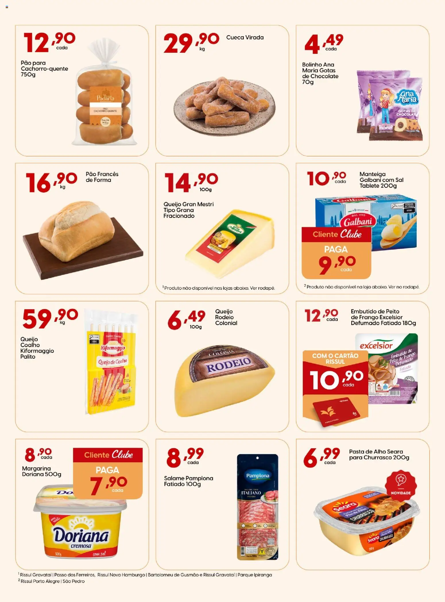 Rissul Folheto - válido de 10/09/2026 | Página: 8 | Produtos: Manteiga, Queijo, Pasta, Pão francês