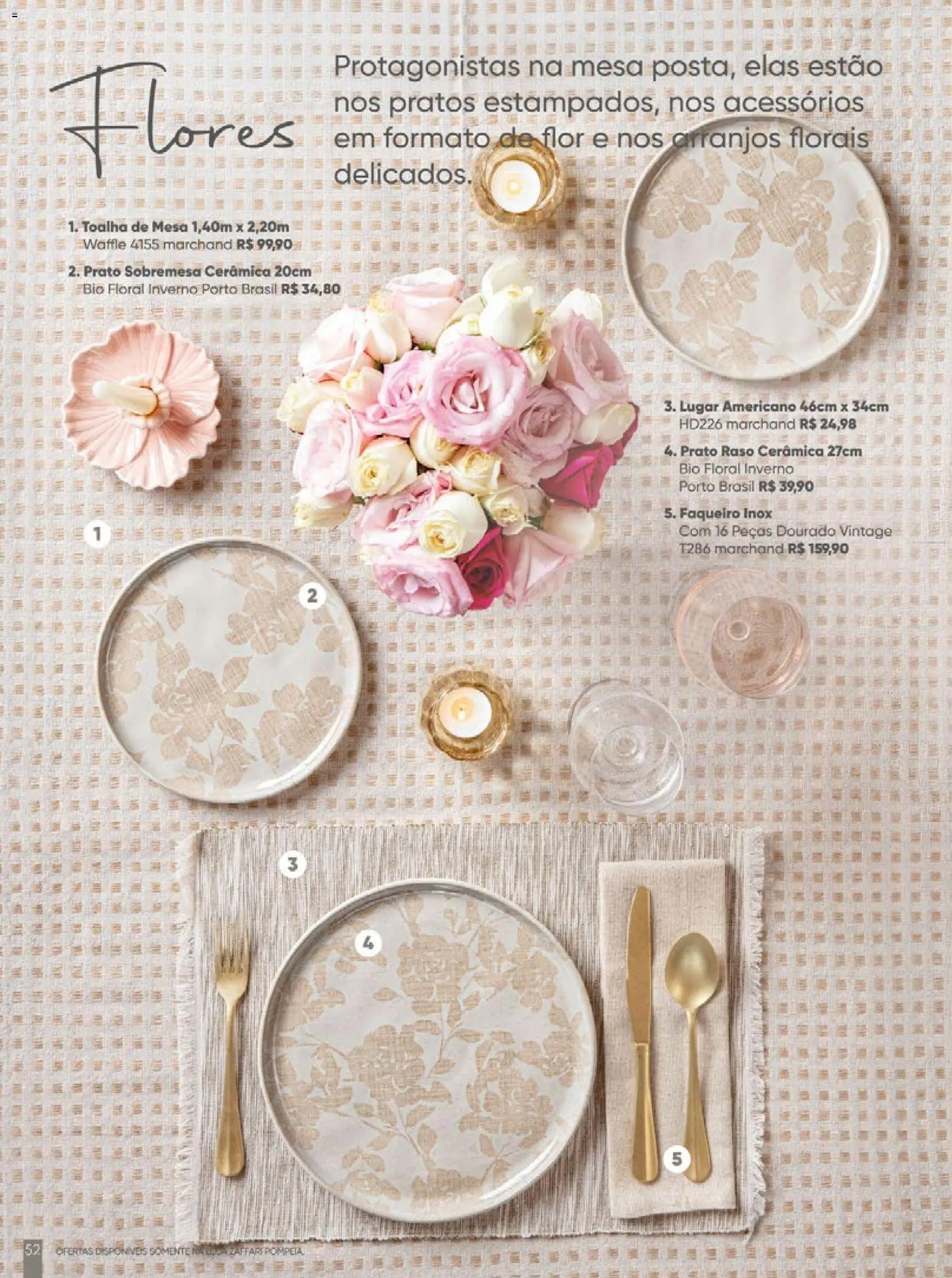 Zaffari Folheto - válido de 06/05/2026 | Página: 52 | Produtos: Mesa, Flores, Toalha de mesa