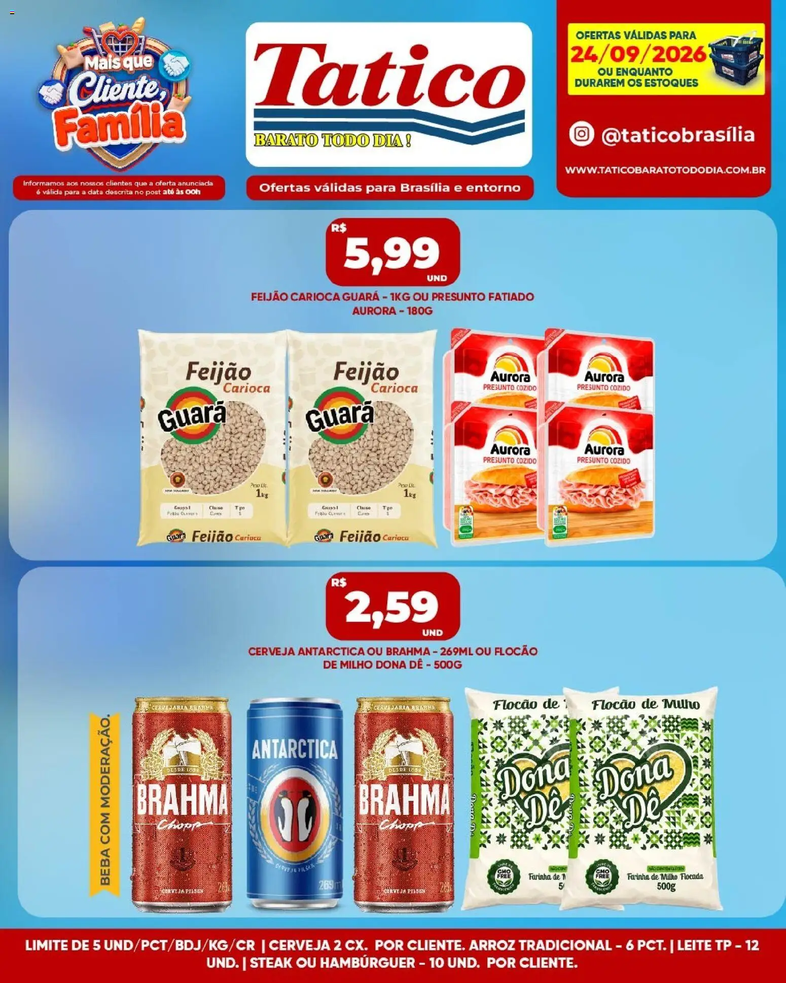 Tatico Folheto - válido de 24/09/2026 | Página: 3 | Produtos: Steak, Leite, Arroz, Milho