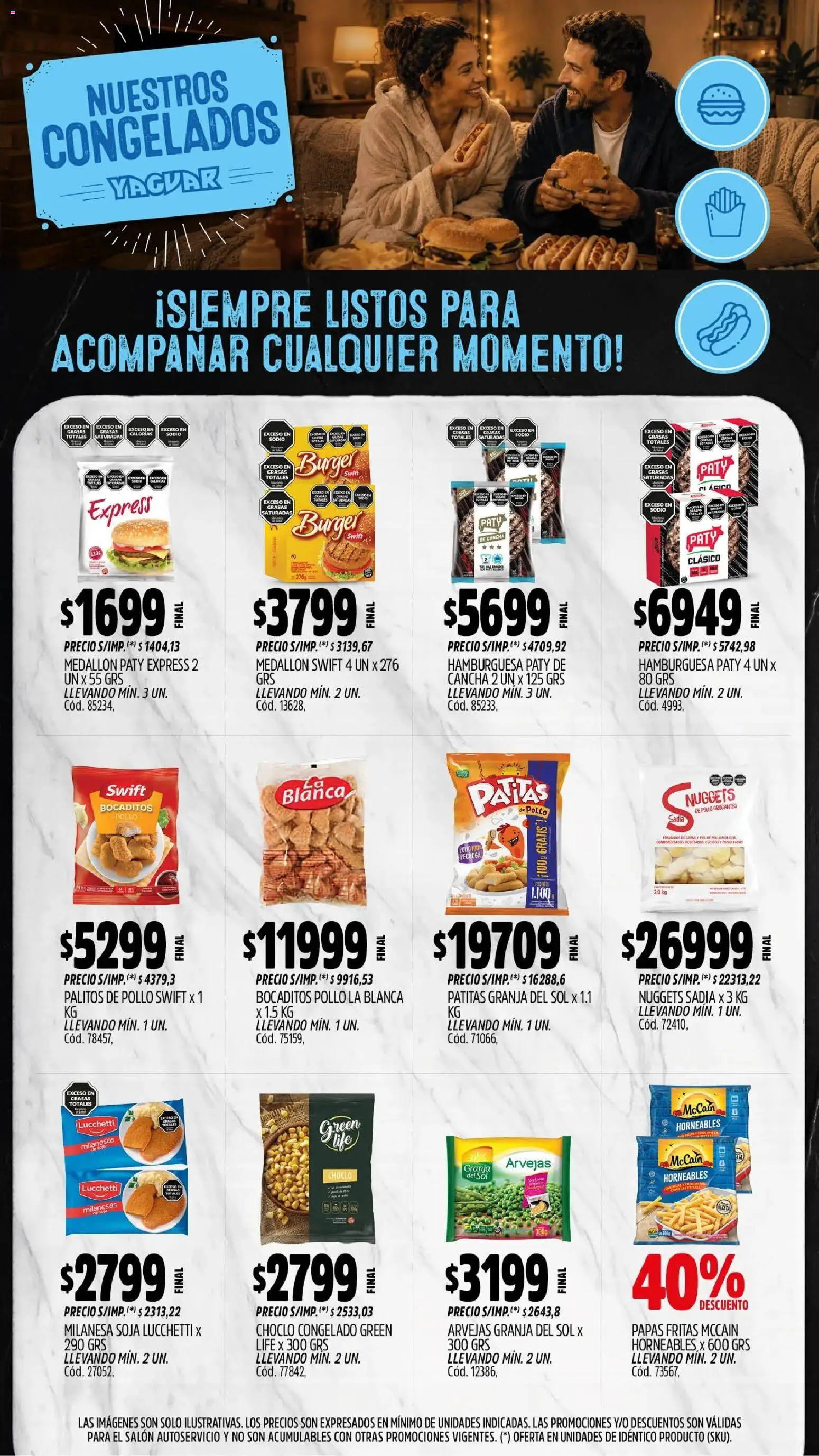 Yaguar - Oferta Semanal Mar del Plata │ válido desde el 31/08/2026 | Página: 10 | Productos: Choclo, Milanesa, Hamburguesa, Papas