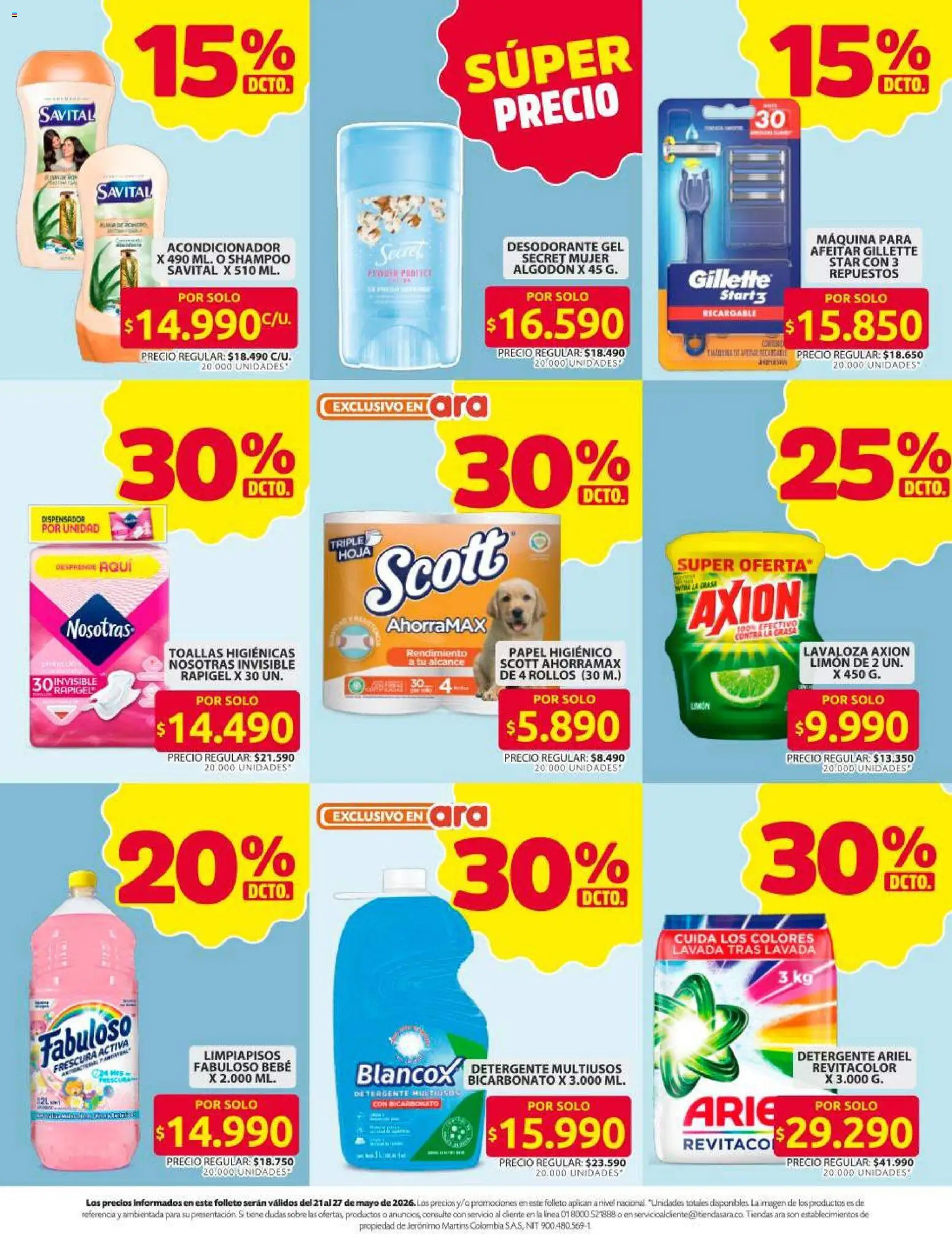 Ara revista - valida desde el 21.05.2026 | Página: 11 | Productos: Shampoo, Acondicionador, Detergente, Papel higiénico