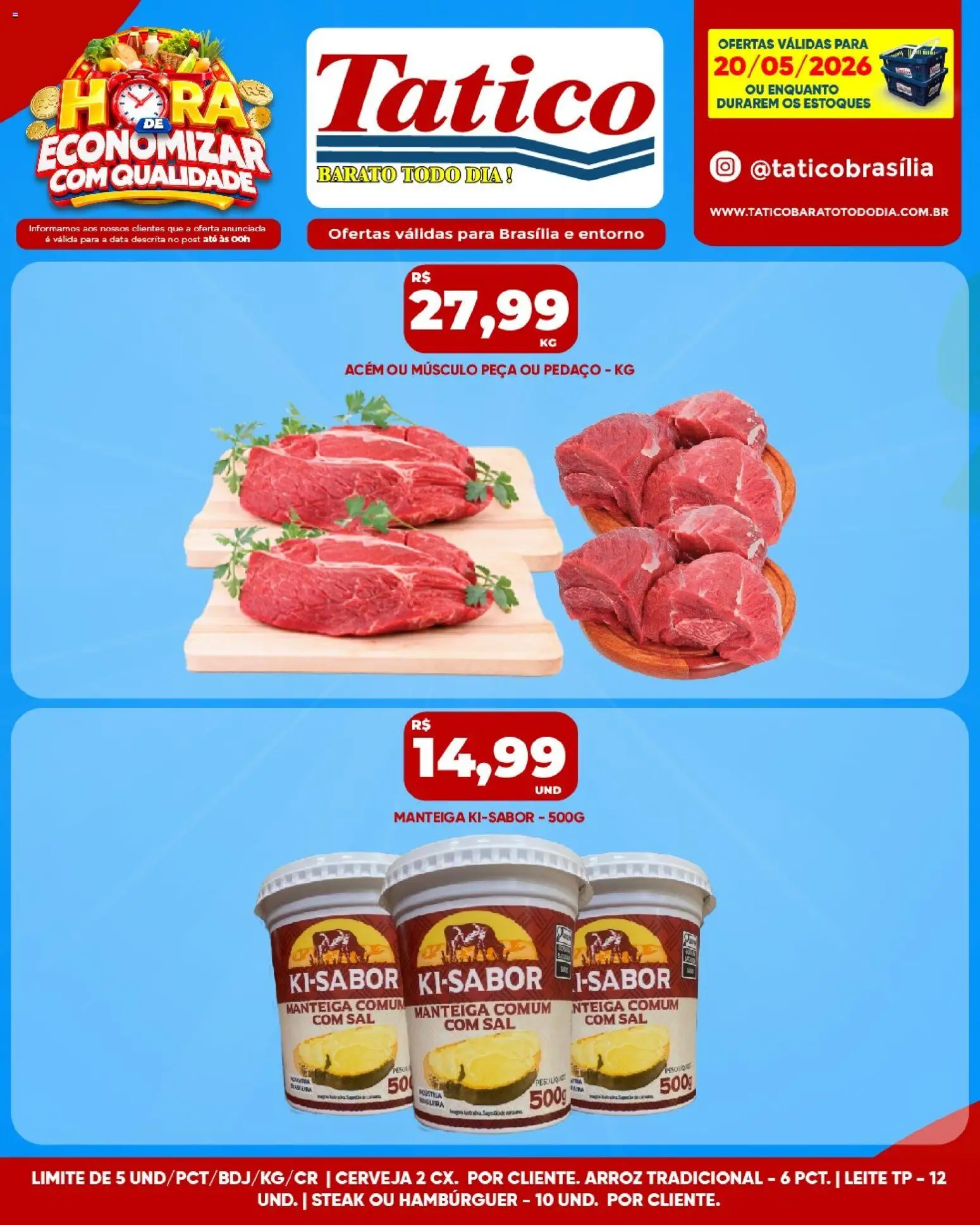 Tatico Folheto - válido de 20.05.2026 | Página: 14 | Produtos: Acém, Manteiga, Cerveja, Sal