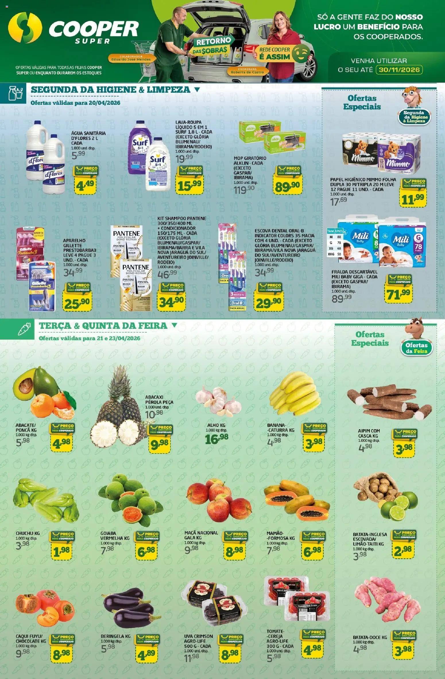 Cooper Folheto - válido de 20.04.2026 | Página: 1 | Produtos: Goiaba, Alho, Abacaxi, Água sanitária