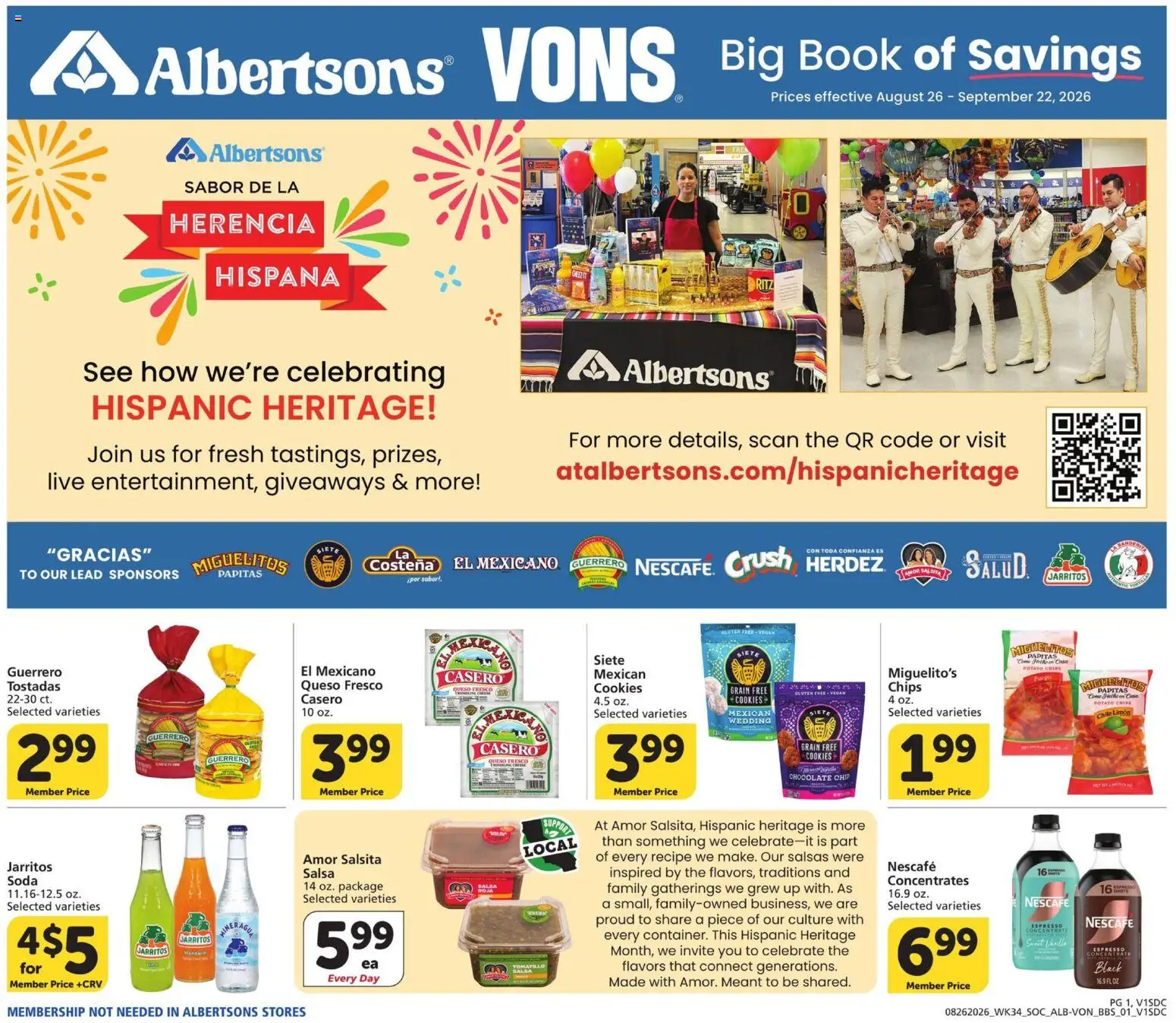 Vons Big Book of Savings - valid from 08/26/2026 | Page: 1 | Products: Potato chips, Chocolate, Chips, Chocolate Chip