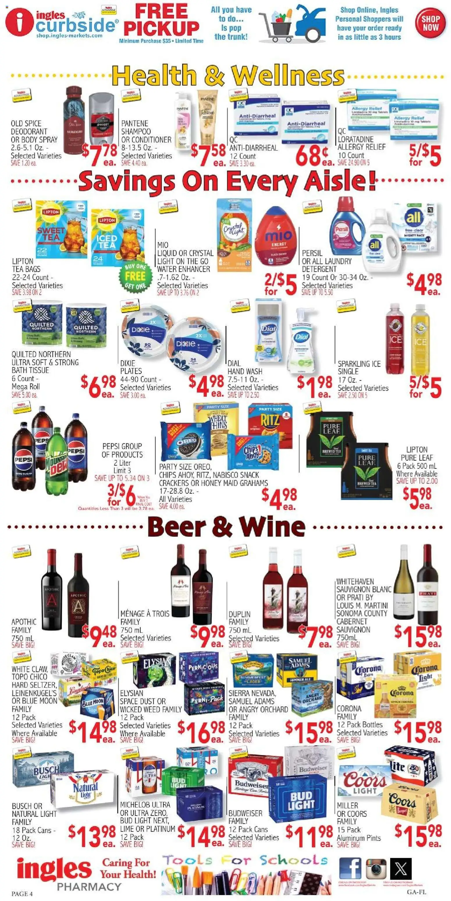 Ingles Weekly Ad - valid from 27.05.2026 | Page: 4 | Products: Bath, Conditioner, Beer, Water