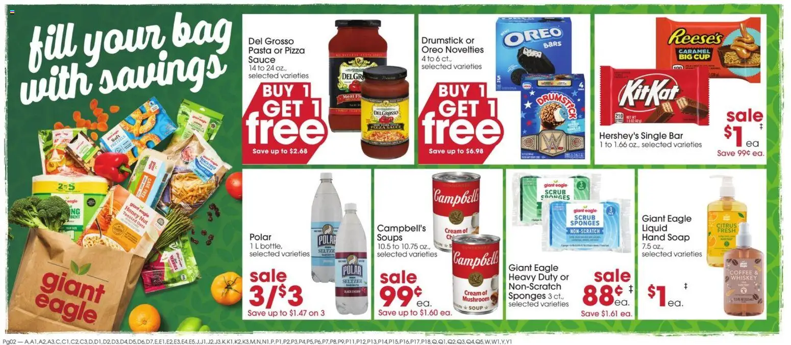 Giant Eagle Weekly Ad - valid from 07/23/2026 | Page: 3 | Products: Pizza, Pasta, Whiskey, Sauce