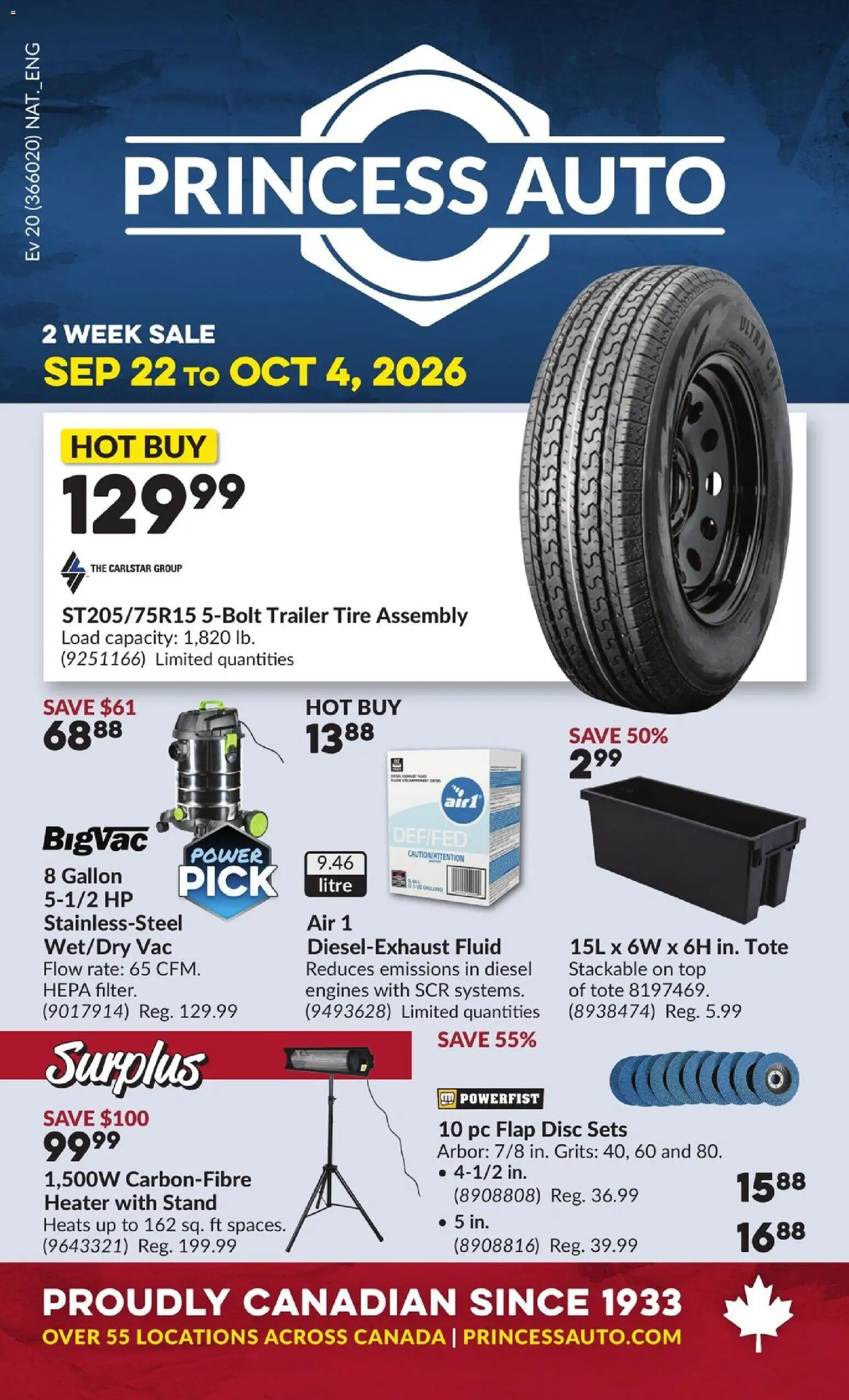 Princess Auto flyer valid from Sep 22, 2026 | Page: 1