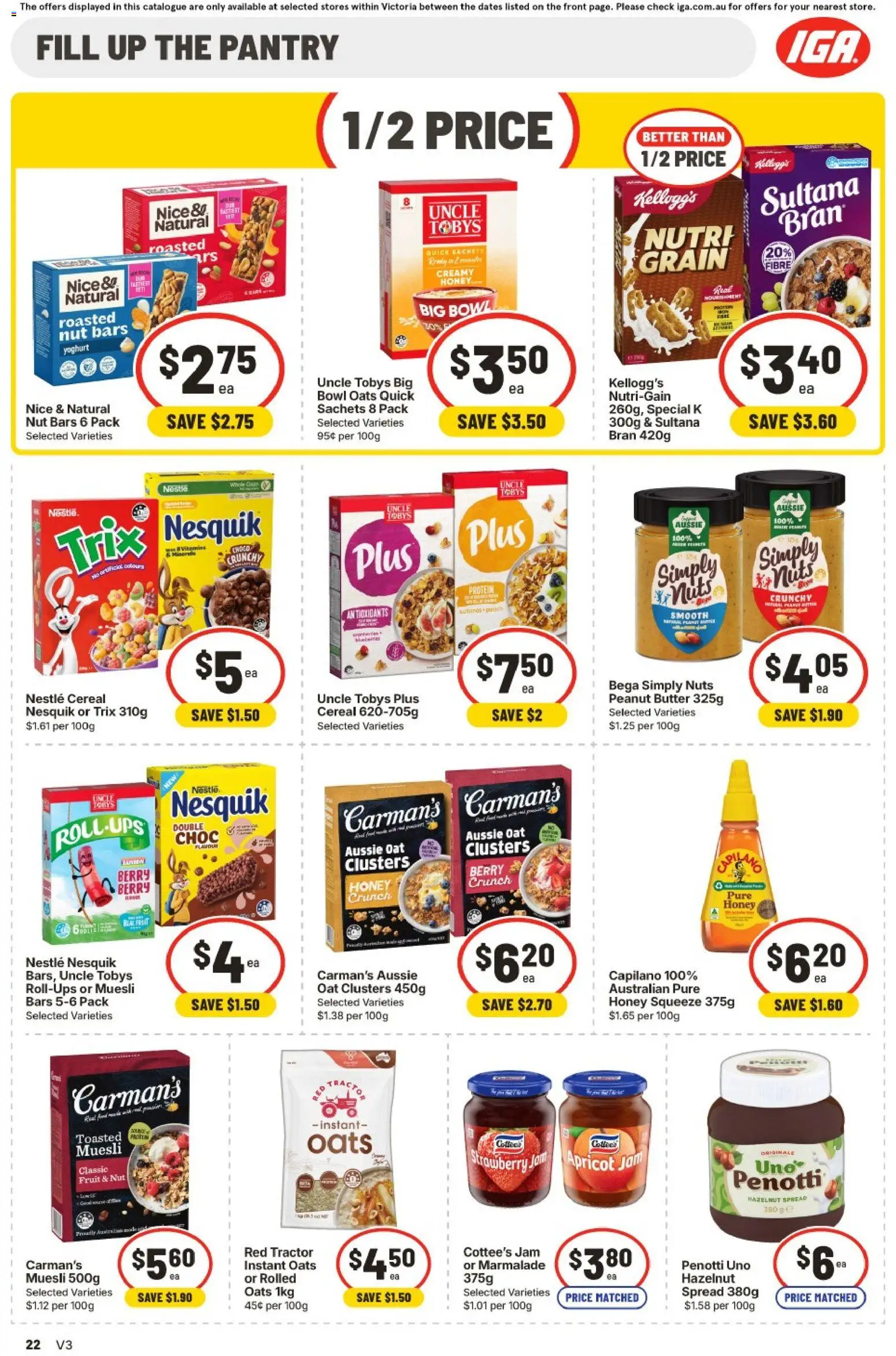 IGA catalogue - valid from 22/07/2026 | Page: 20 | Products: Butter, Yoghurt, Honey, Oats