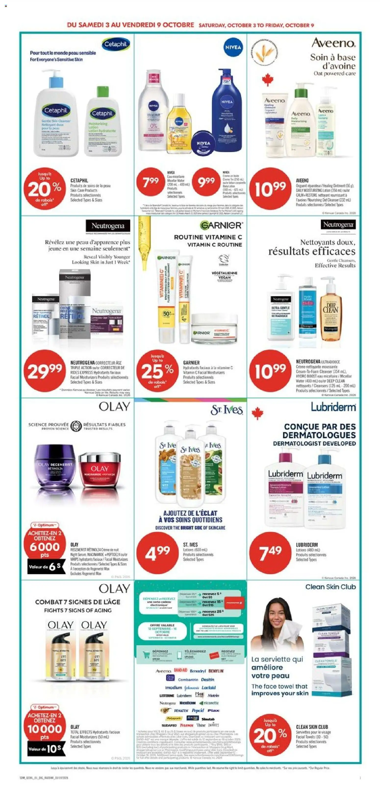 Pharmaprix flyer valid from Oct 3, 2026 | Page: 16 | Products: Cream, Listerine, Pesto, Towels