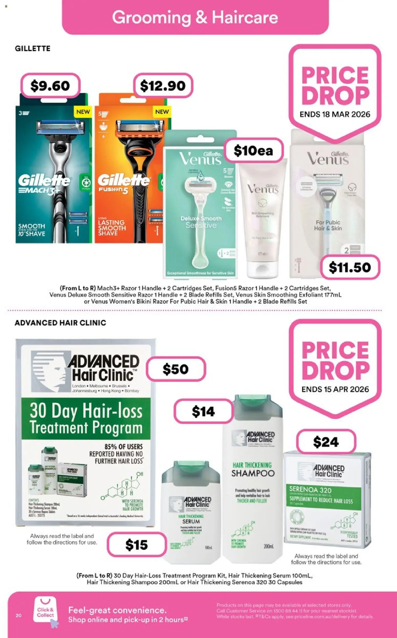 Priceline Pharmacy catalogue - valid from 19.02.2026 | Page: 20 | Products: Bikini, Shampoo, Razor, Treatment