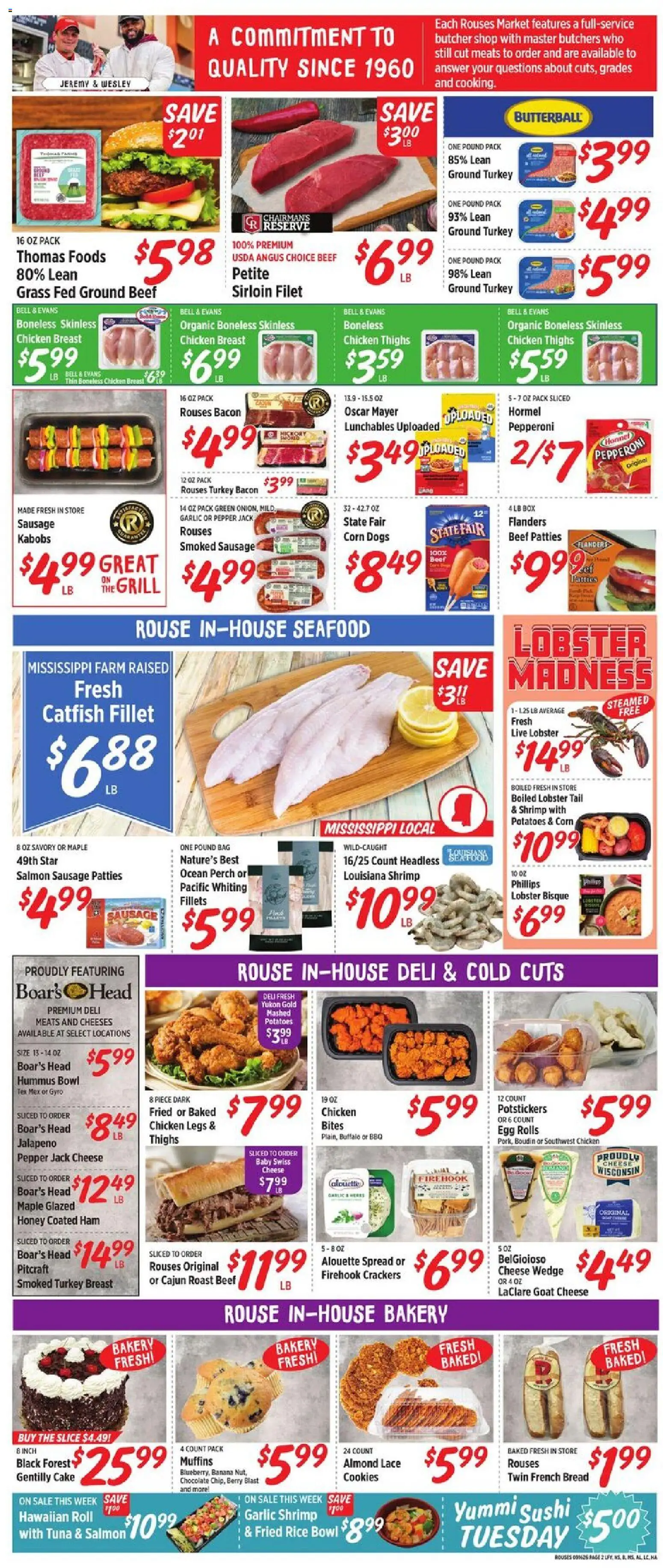 Rouses Weekly Ad - valid from 09/16/2026 | Page: 5 | Products: Shrimp, Box, Ground turkey, Cheese