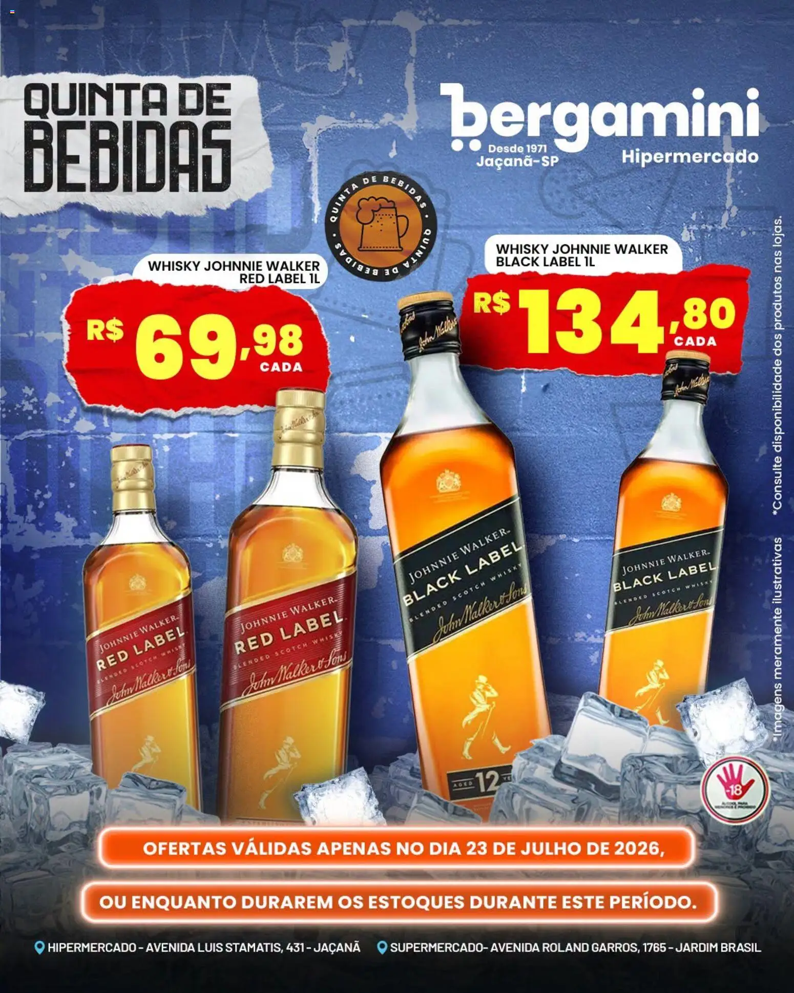 Supermercado Bergamini Folheto - válido de 23/07/2026 | Página: 9 | Produtos: Whisky