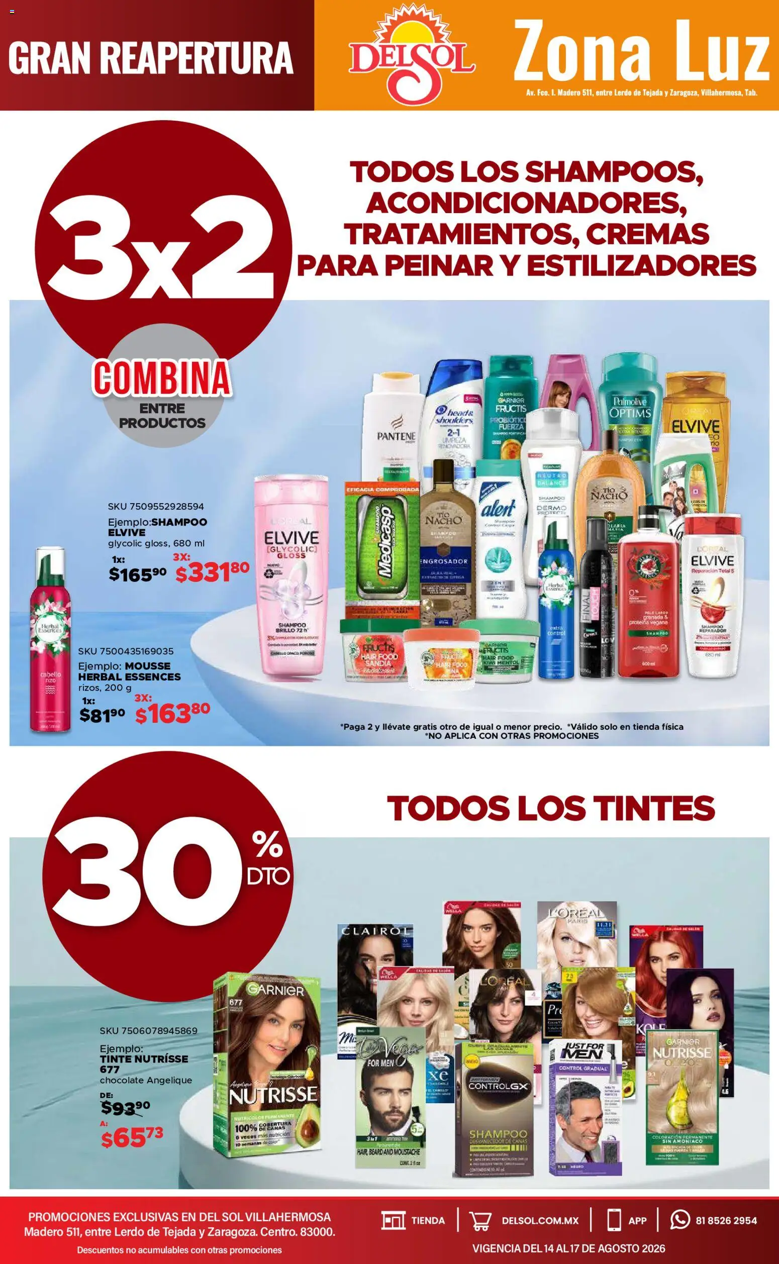 Nuevas ofertas de Del Sol y Woolworth válidas en toda la República Mexicana desde el 14/08/2026. ¡Encuentra las mejores ofertas en Del Sol y Woolworth katalog 4 Días de Grandes Promociones! | Página: 7 | Productos: Mousse, Kiwi, Shampoo, Proteína