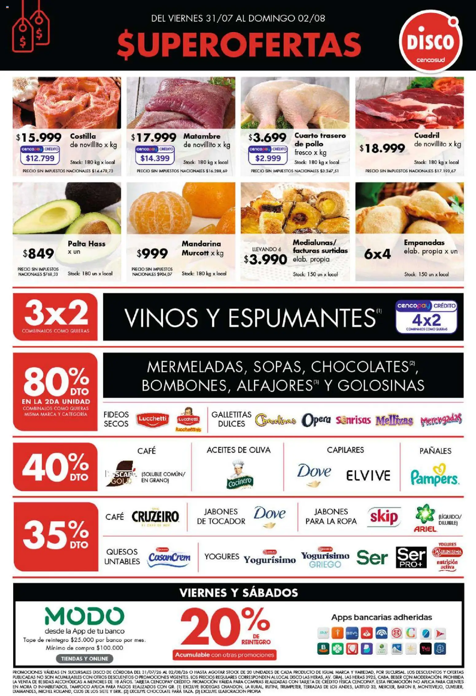 Disco - Ofertas | Córdoba │ válido desde el 30/07/2026 | Página: 1 | Productos: Ropa, Palta, Café, Chocolate