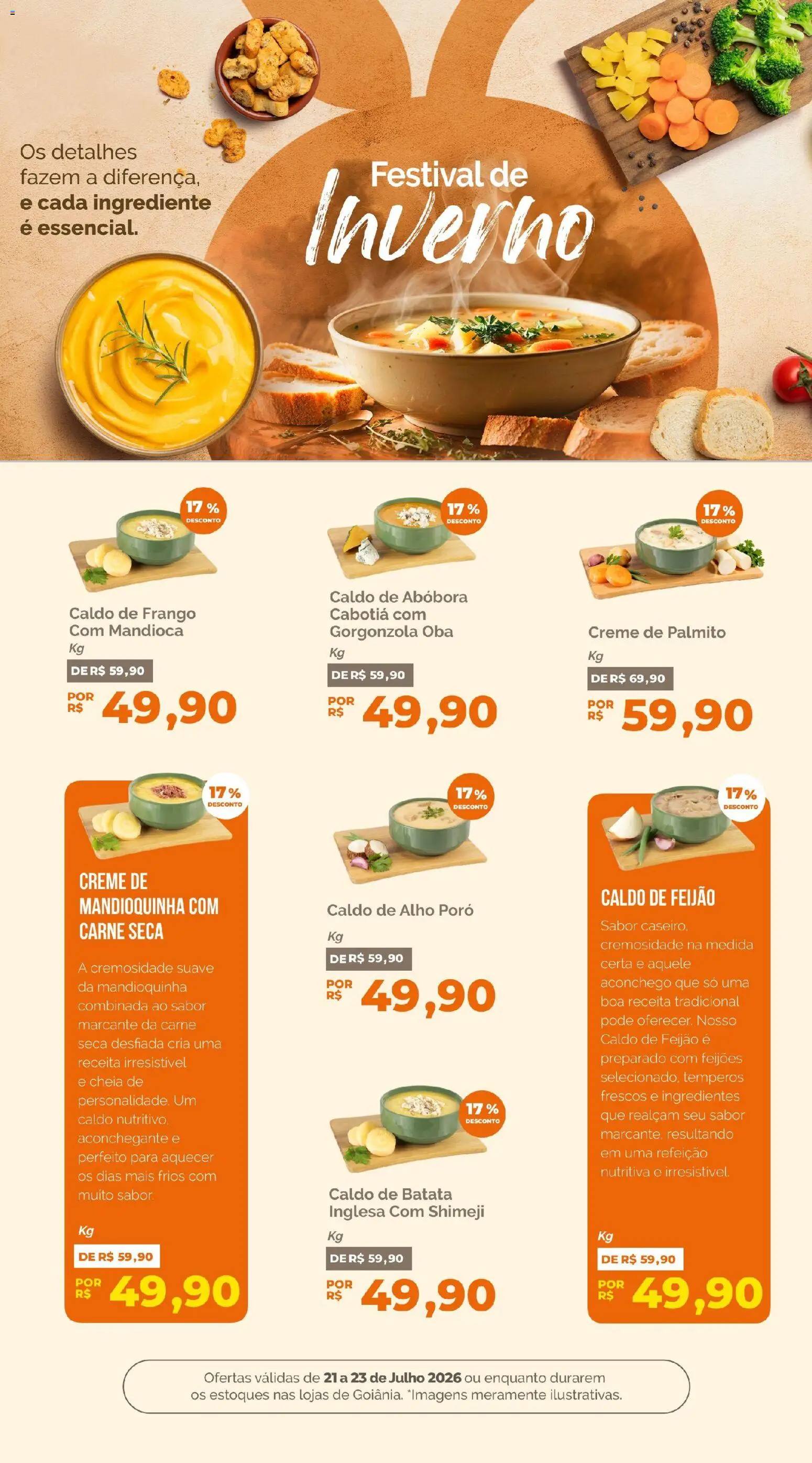 Oba Hortifruti Folheto - válido de 21/07/2026 | Página: 4 | Produtos: Alho, Mandioca, Carne, Creme