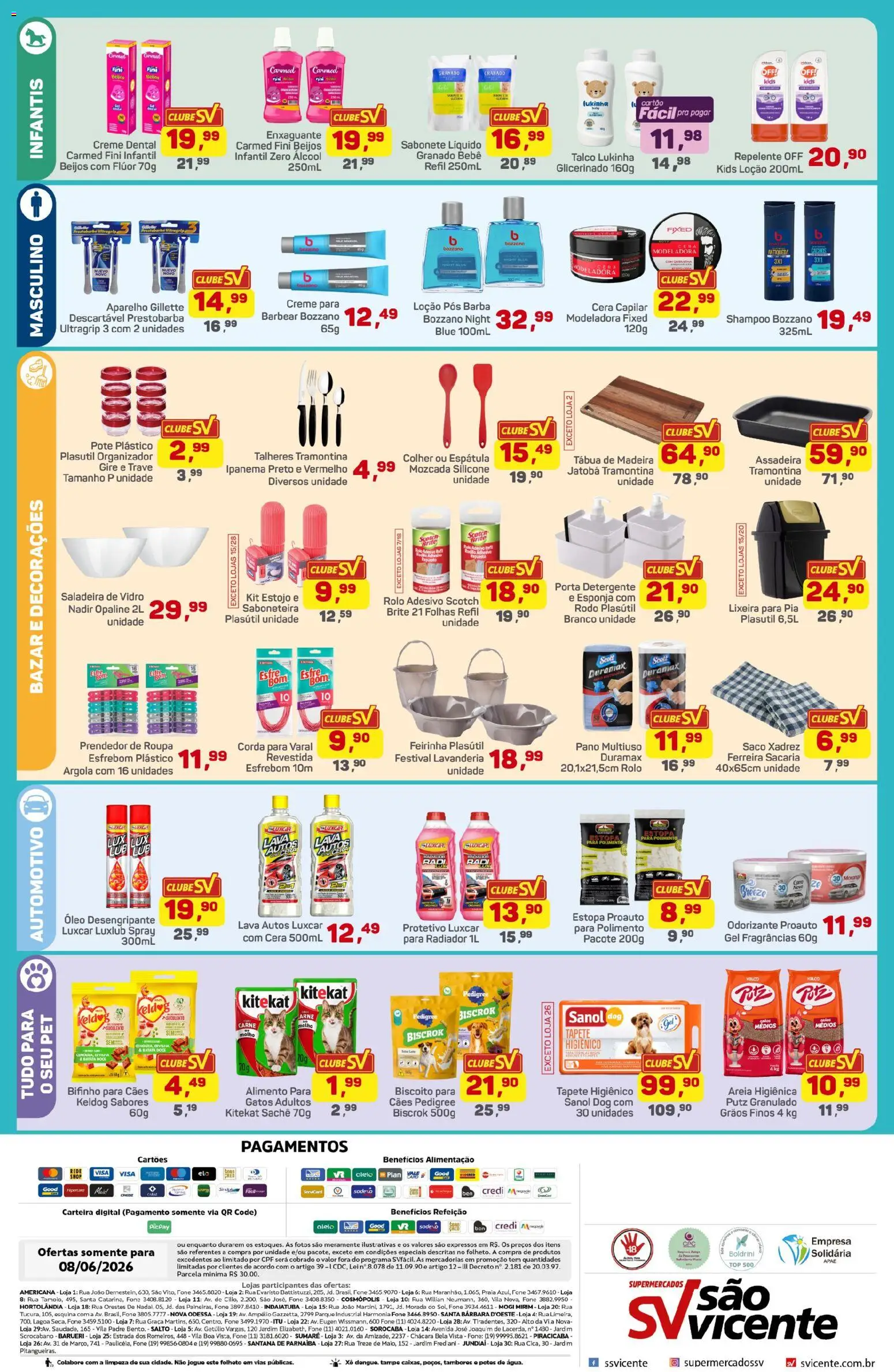 Supermercados São Vicente Folheto - válido de 08.06.2026 | Página: 2 | Produtos: Talheres, Sabonete, Tábua, Espátula