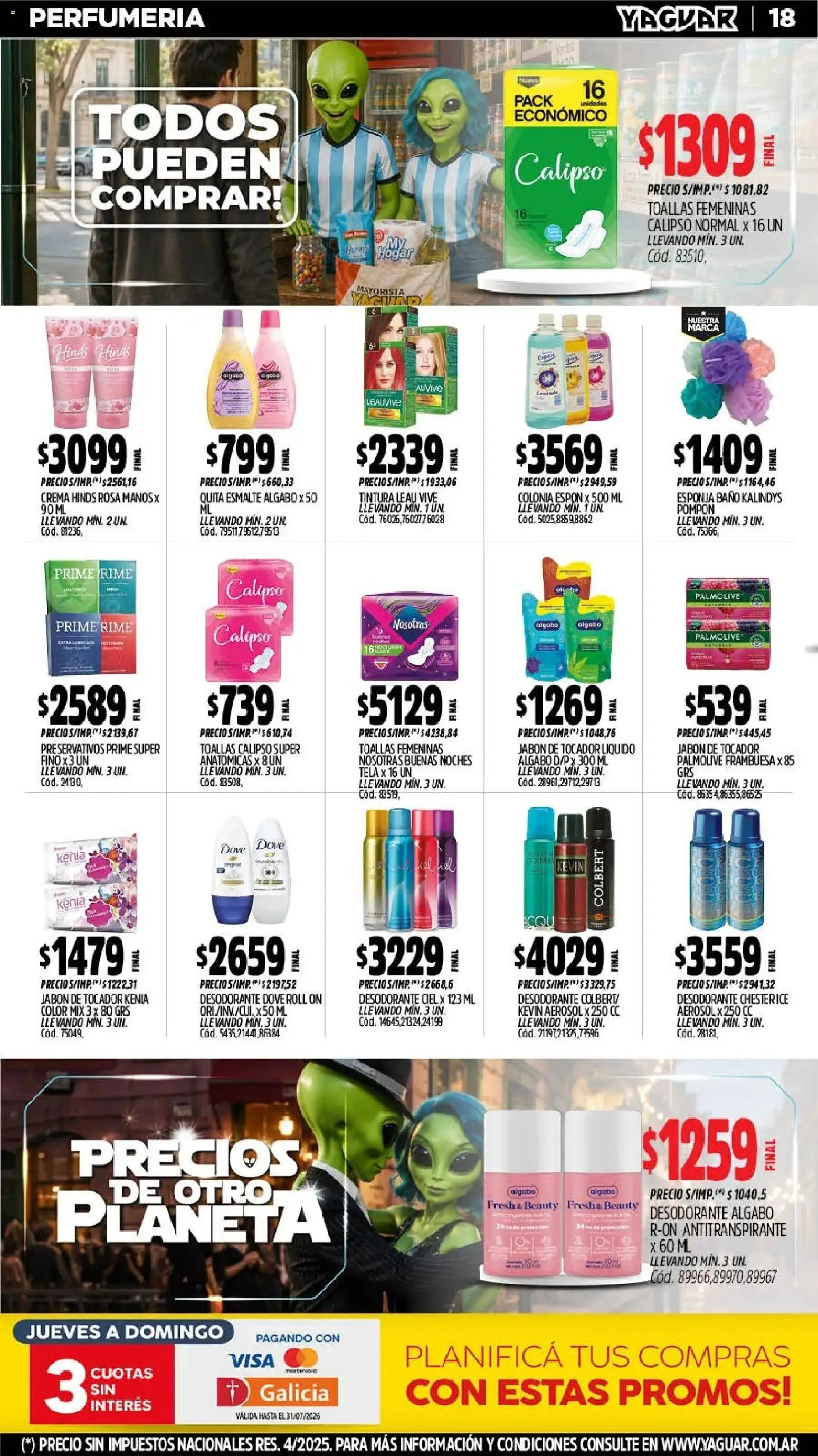 Yaguar - Oferta Semanal Salta │ válido desde el 06/07/2026 | Página: 18 | Productos: Baño, Desodorante, Antitranspirante, Esponja