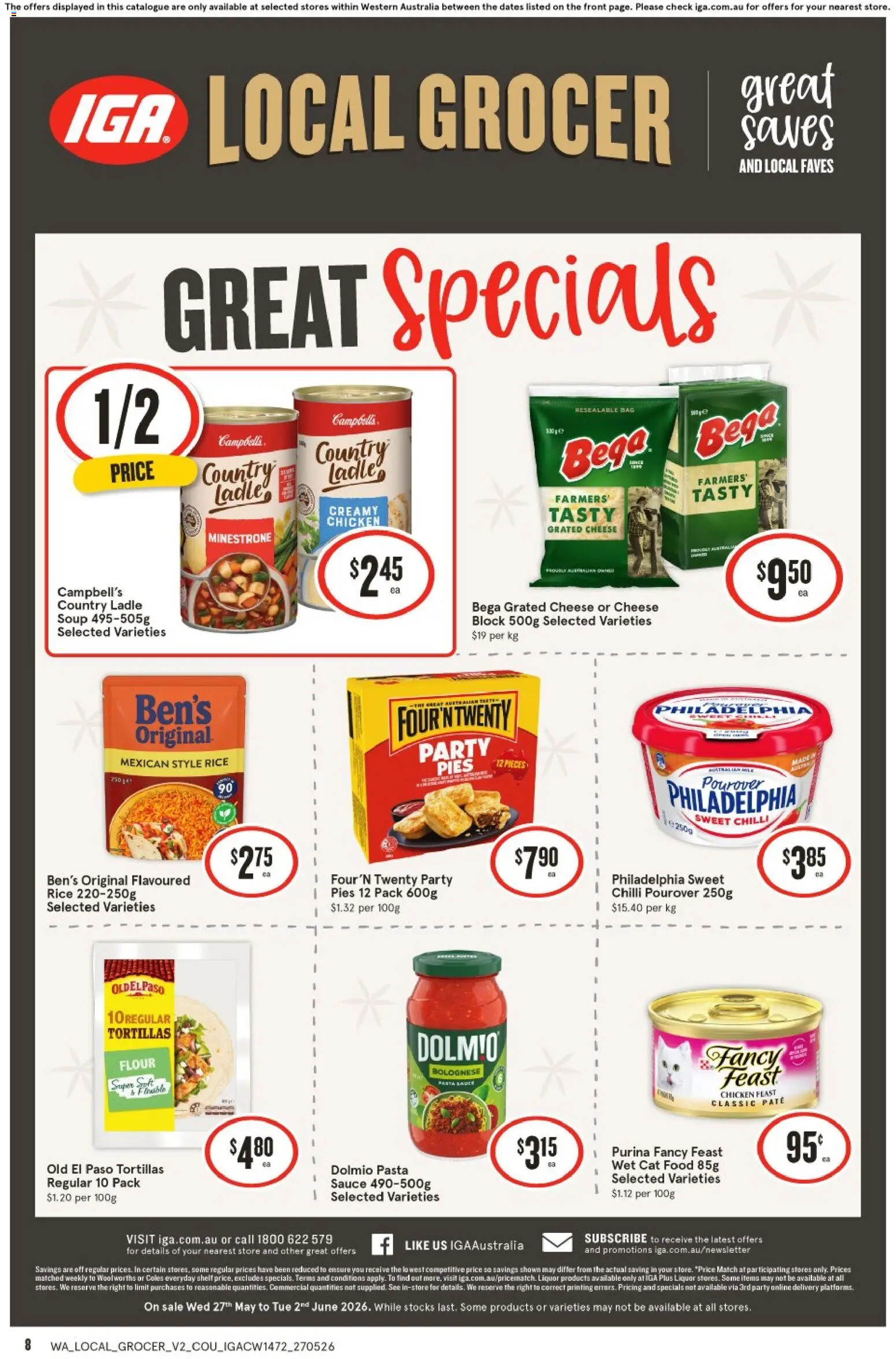 IGA catalogue - valid from 27.05.2026 | Page: 8 | Products: Flour, Rice, Pasta, Bag