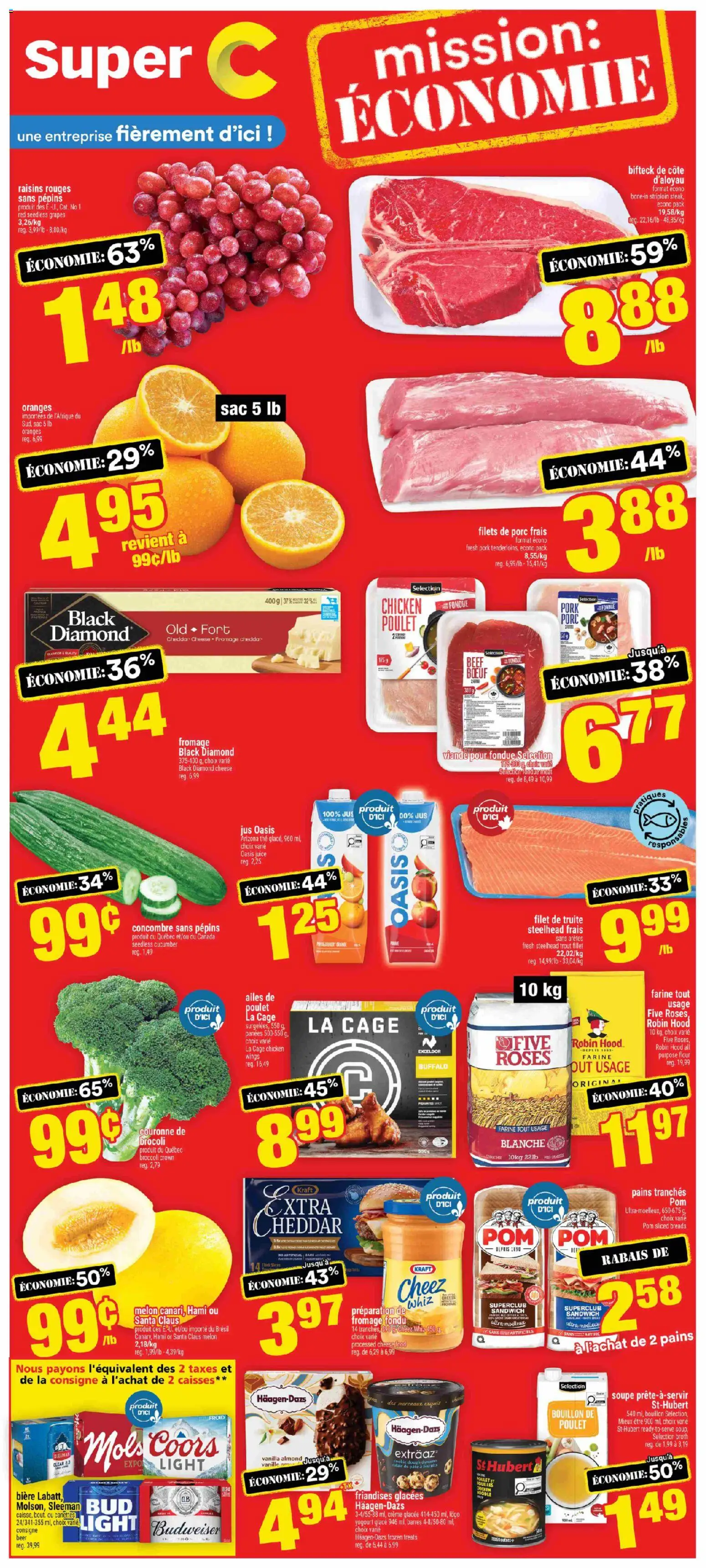 Super C flyer valid from Sep 24, 2026 | Page: 1 | Products: Beef, Fillet, Dough, Cucumber