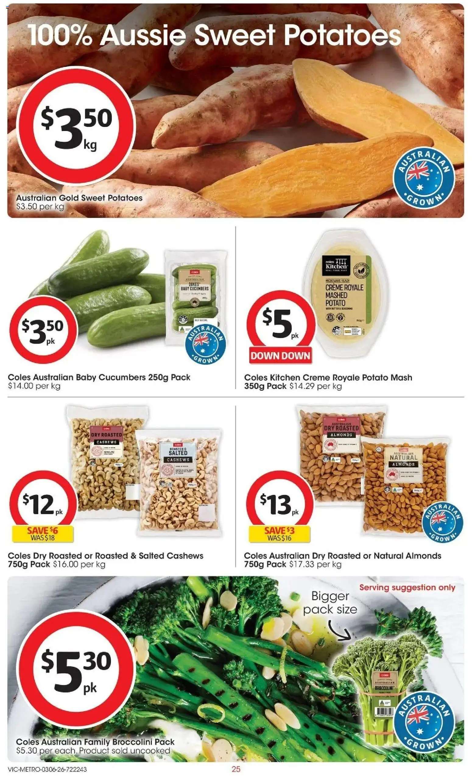 Coles catalogue - valid from 02.06.2026 | Page: 25 | Products: Almonds, Butter, Potatoes, Microwave