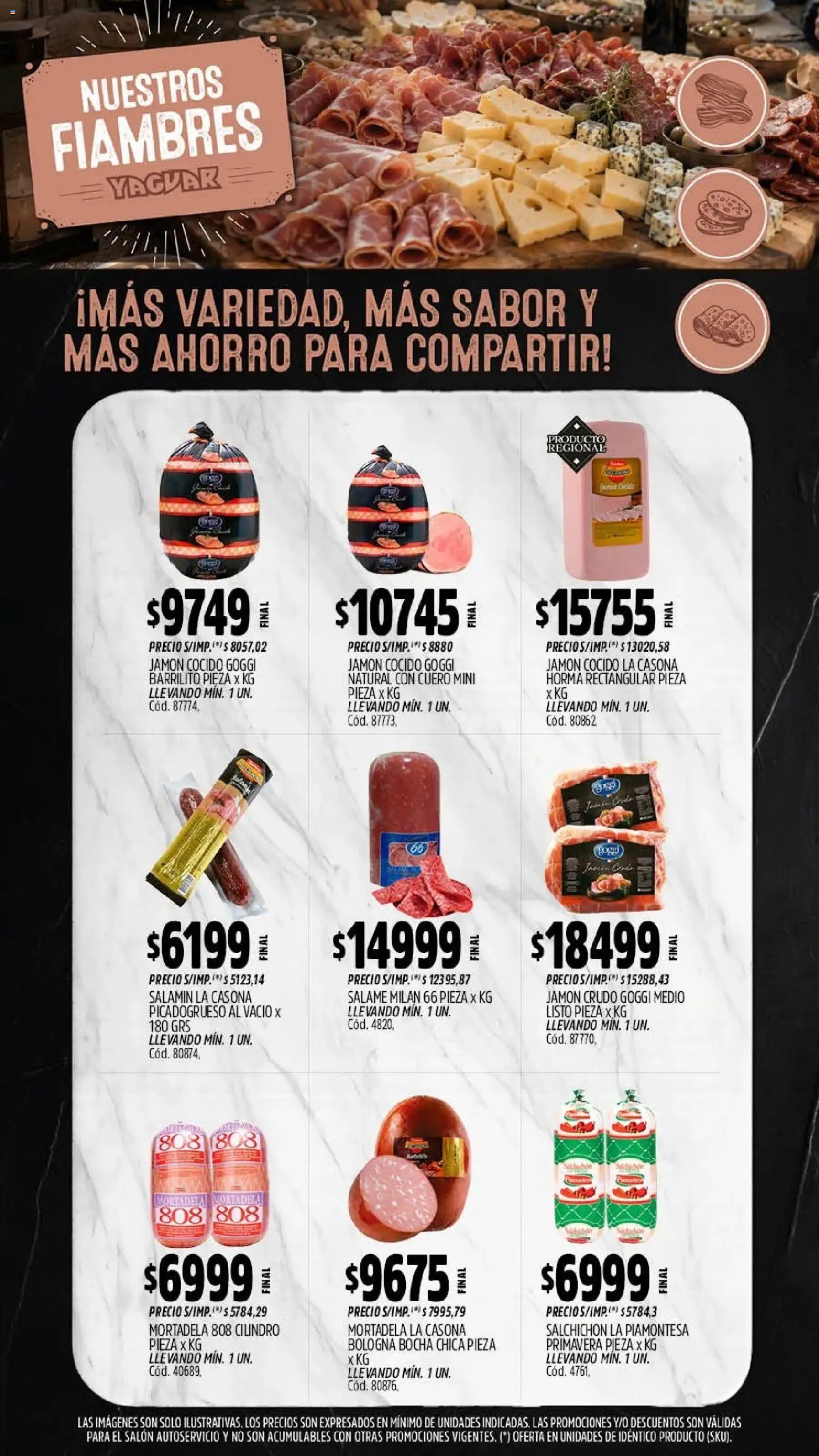 Yaguar - Oferta Semanal San Juan │ válido desde el 28/09/2026 | Página: 7 | Productos: Jamón cocido, Mortadela, Jamón, Salame