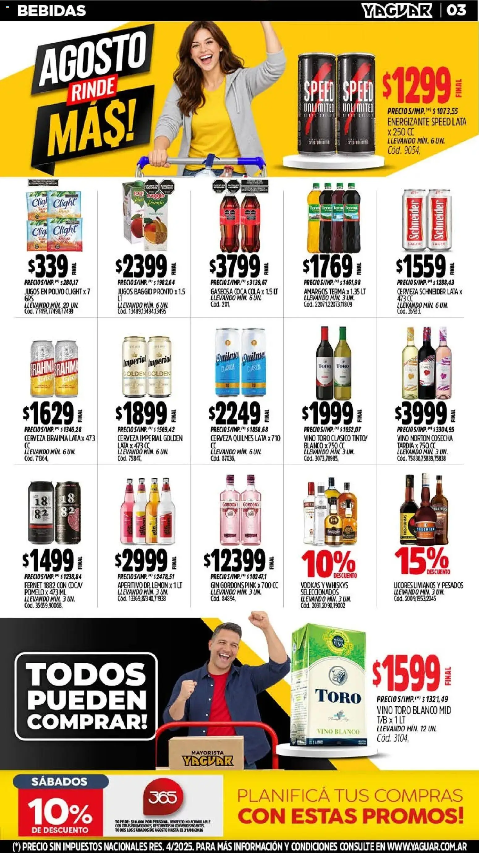 Yaguar - Oferta Semanal Córdoba │ válido desde el 24/08/2026 | Página: 3 | Productos: Bebidas, Vino blanco, Gin, Pomelo
