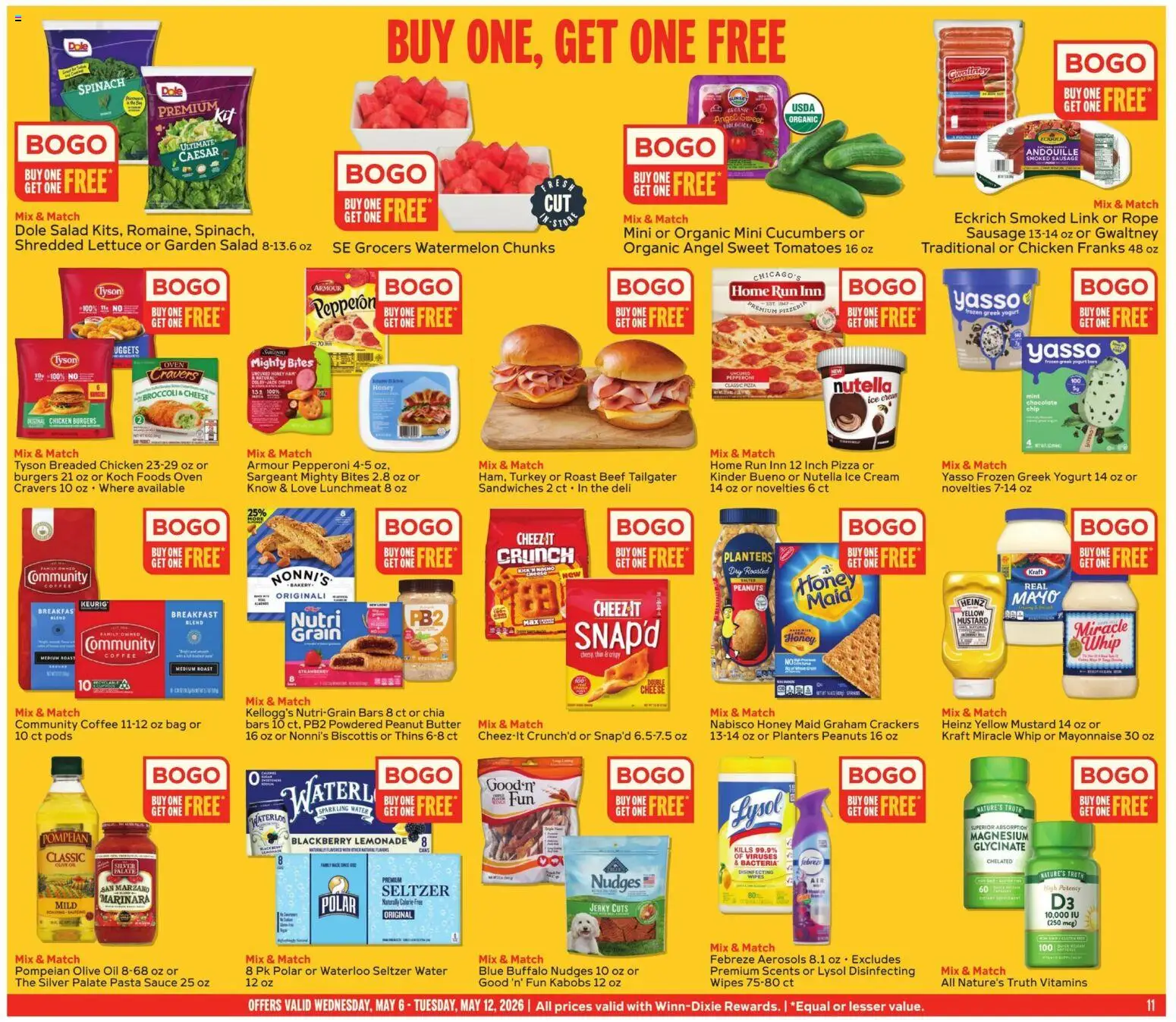 Winn Dixie Weekly Circular - FL - valid from 06.05.2026 | Page: 11 | Products: Lettuce, Cucumbers, Ice cream, Chocolate Chip