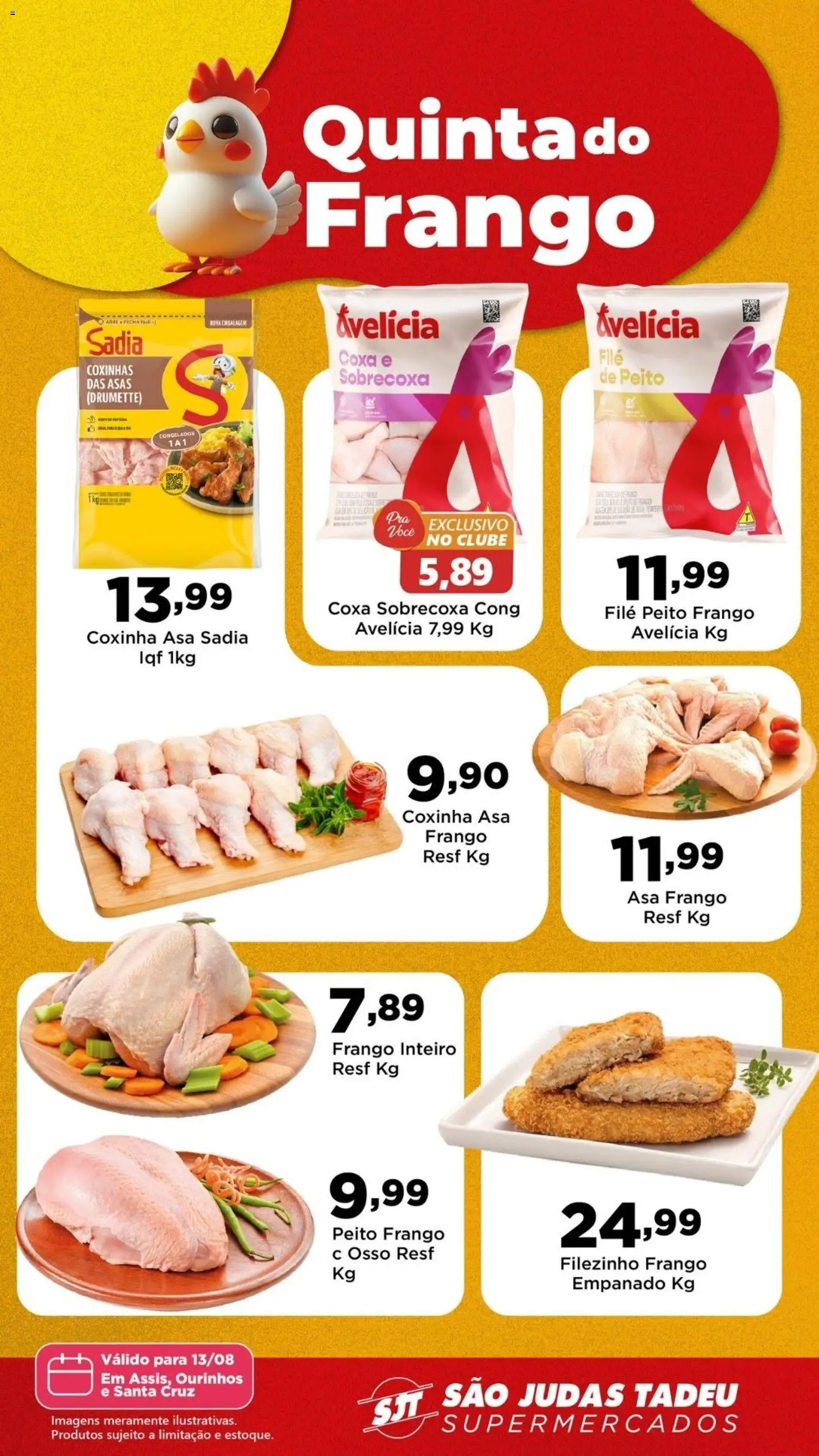 São Judas Tadeu Folheto - válido de 13/08/2026 | Página: 1 | Produtos: Frango inteiro, Frango