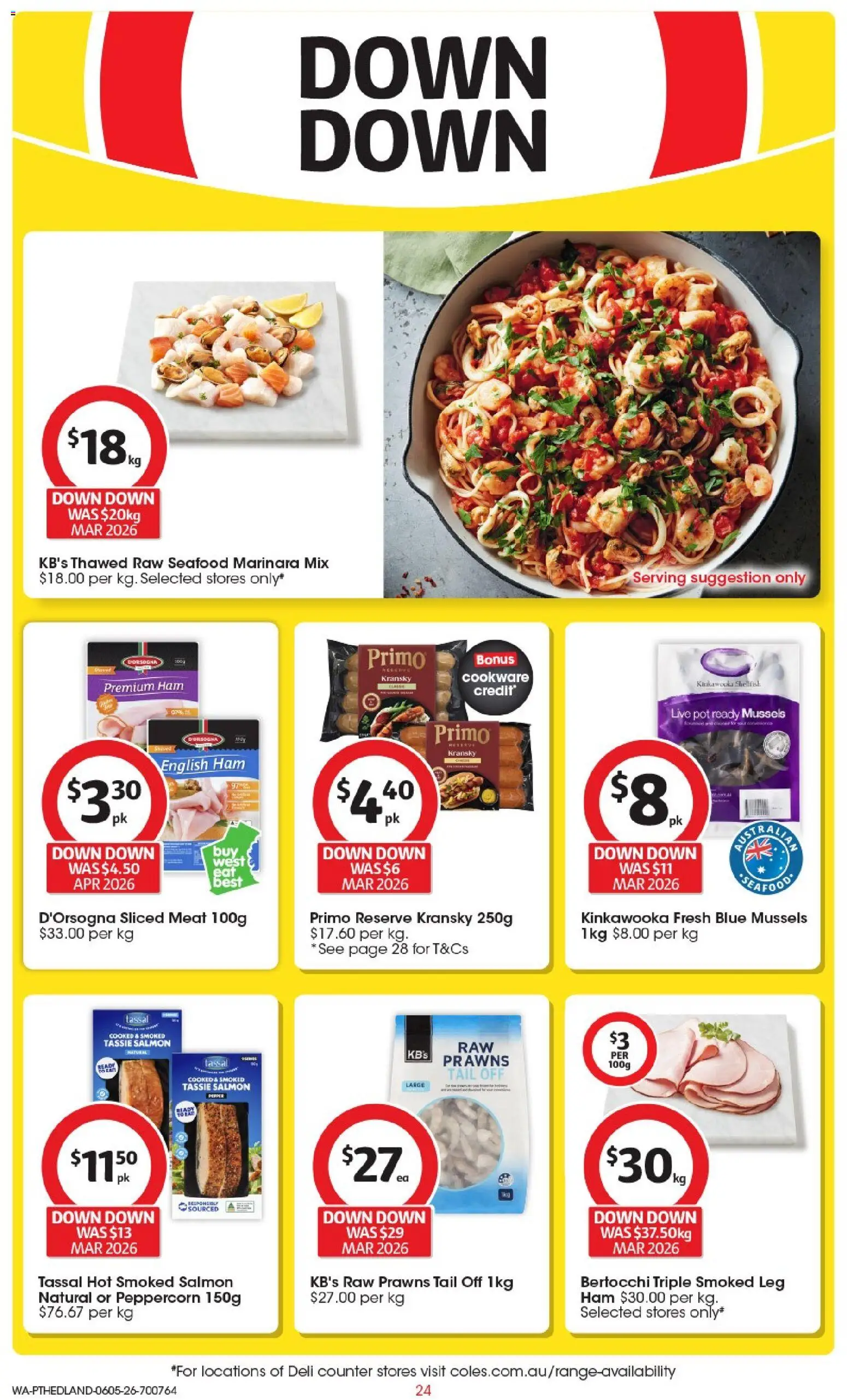 Coles catalogue - valid from 06.05.2026 | Page: 24 | Products: Meat, Cookware, Salmon, Seafood
